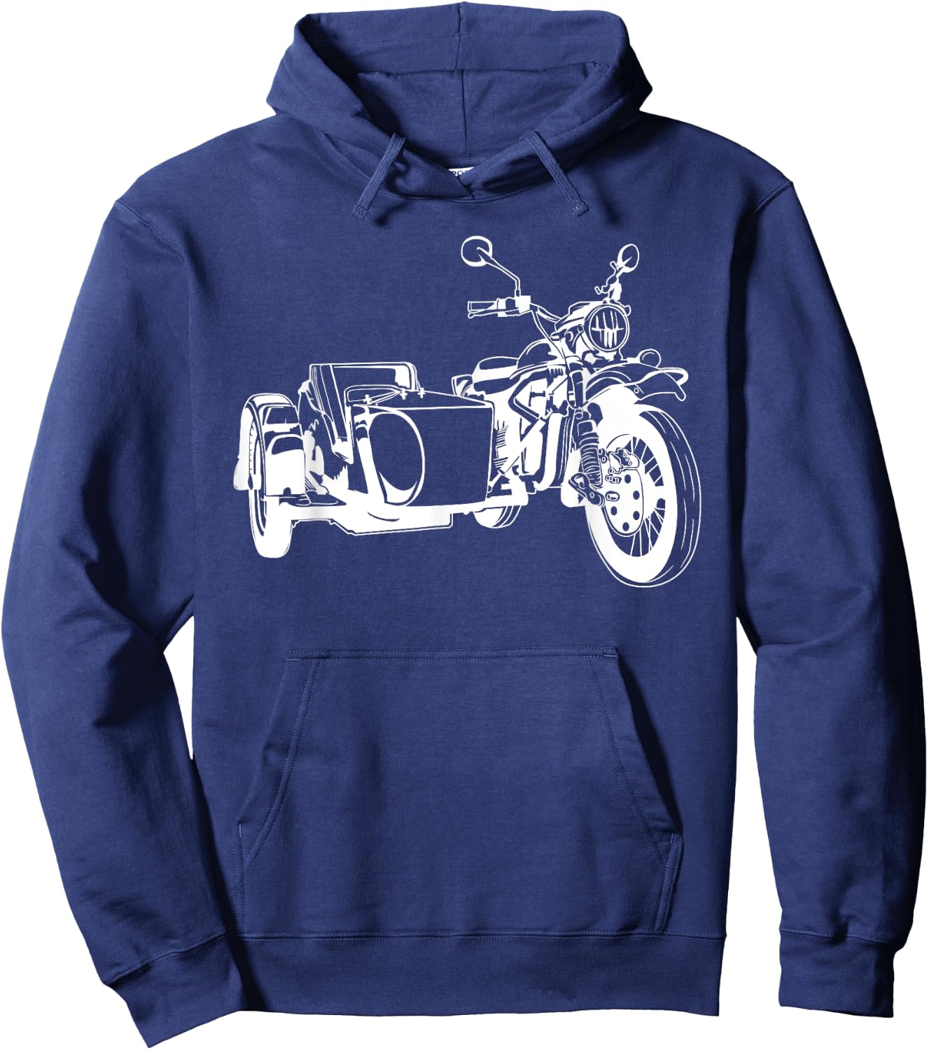 Sidecar Motorcycle Vintage 3-Wheel Motorbike Hoodie - Hoodie | Navy