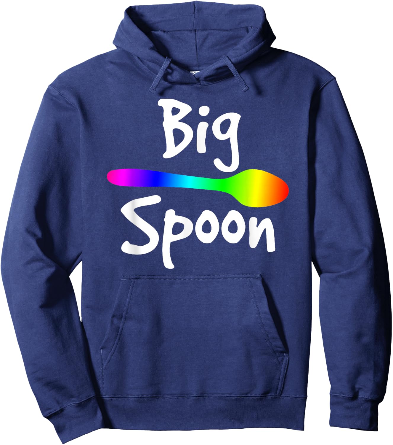 Rainbow Big Spoon Little Spoon Matching Gay Couple Hoodie - Hoodie | Navy