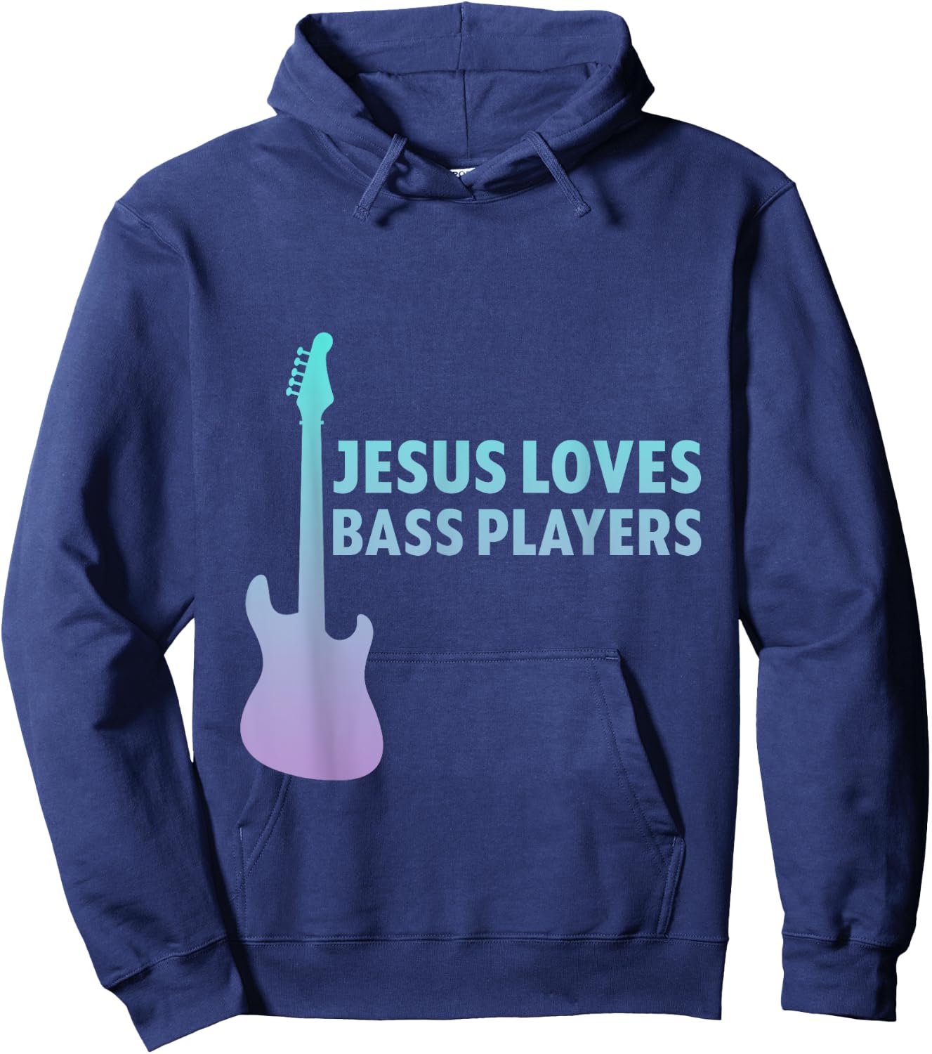 Jesus Loves Bass Players Christian Musician Hoodie - Hoodie | Navy