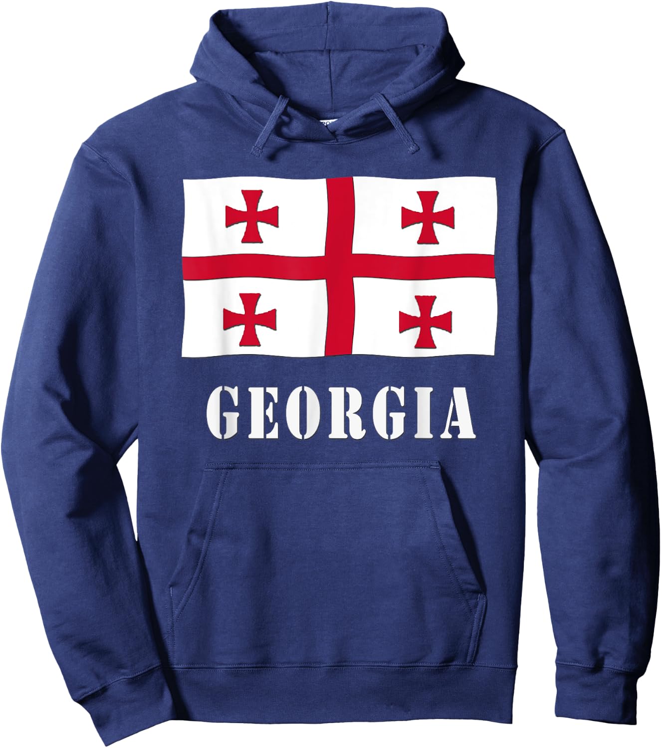 Georgian Flag Republic of Georgia Hoodie - Hoodie | Navy