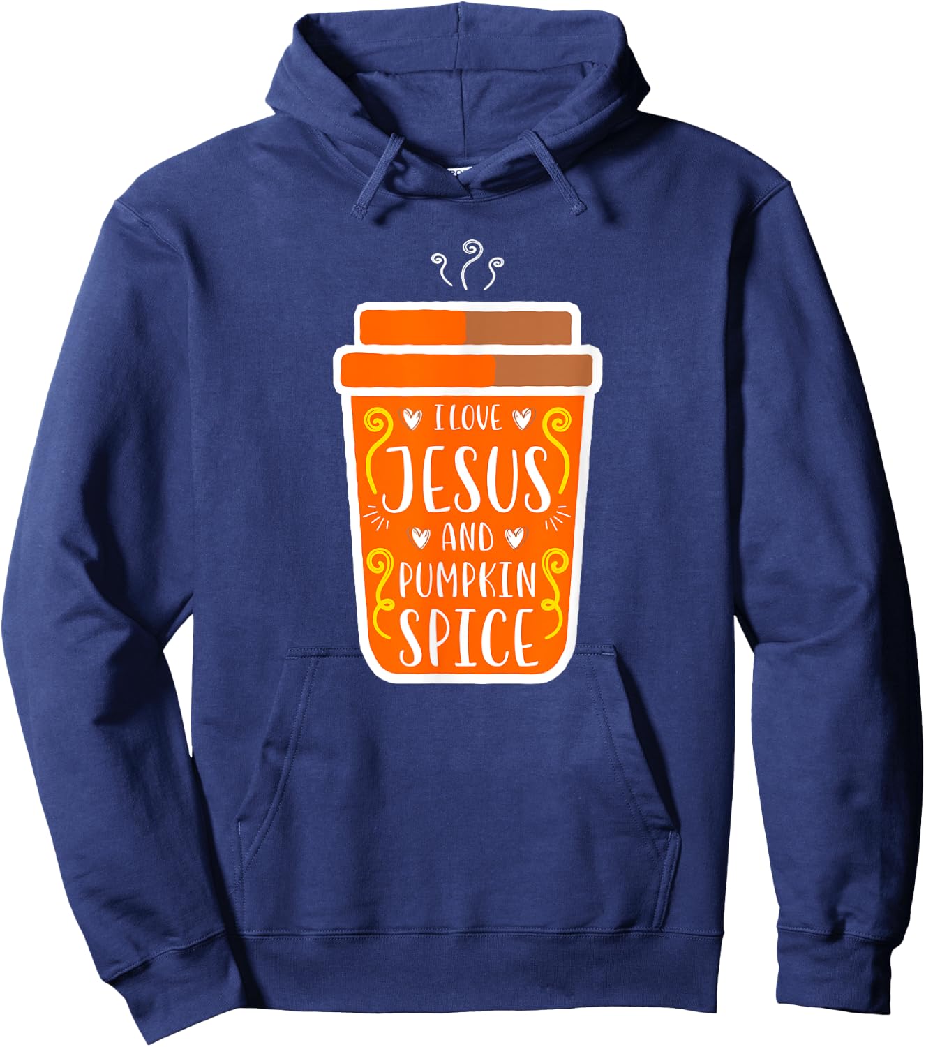 Christian Girl Autumn I Love Jesus Pumpkin Spice Fall Hoodie - Hoodie | Navy