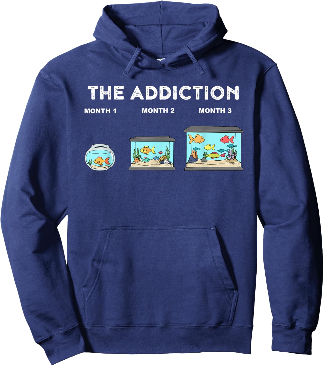 Fish Keeper - Aquarium Lover Gifts & Gift Ideas Adult Classic Fit Black Aquarium Addiction Funny Aquarium Hoodie - Hoodie | Navy