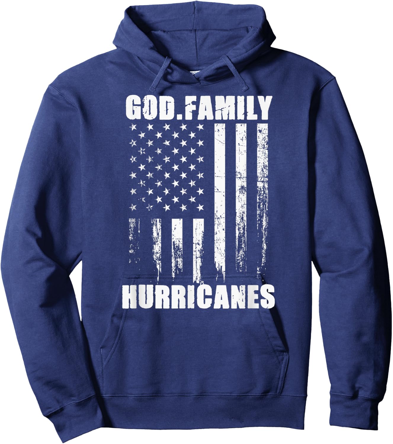 Flomaton Hurricanes God. Family. Vintage USA Flag Hoodie - Hoodie | Navy