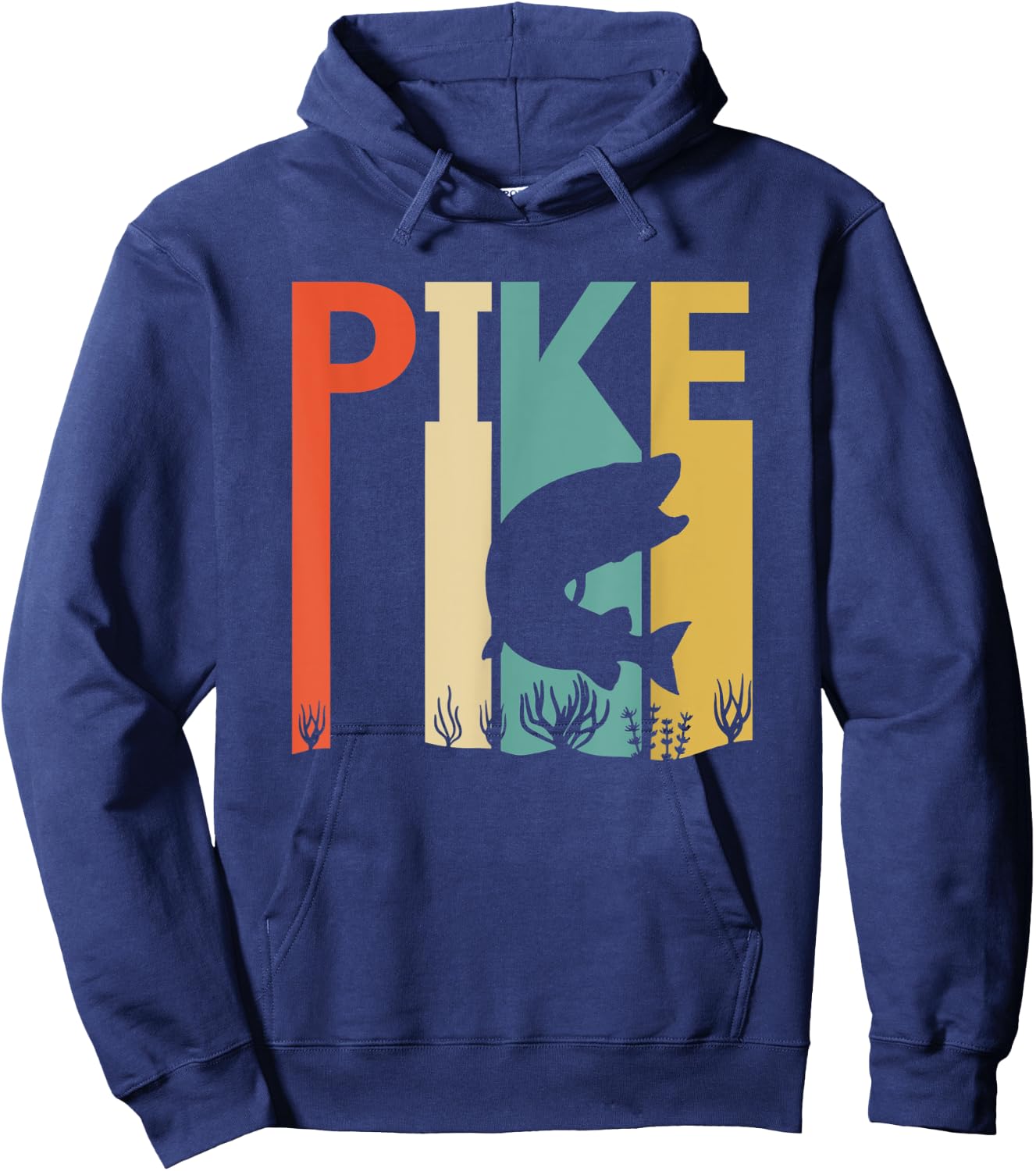 Vintage Wild Animal Northern Pike Fish Hoodie - Hoodie | Navy