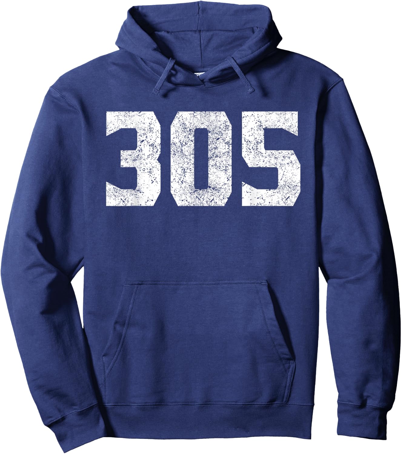 305 Area Code Miami FL Graphic Hoodie - Hoodie | Navy