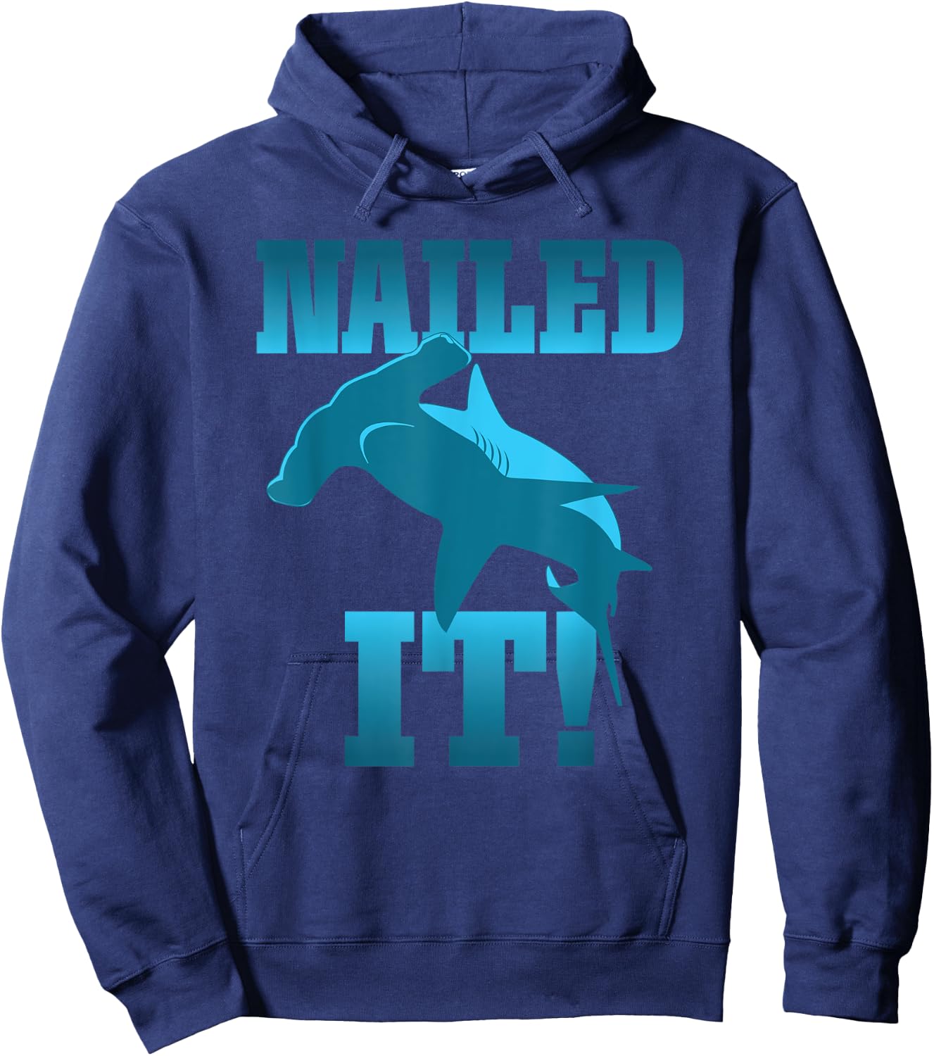 Funny Skateboarder Stuff - Faded Nailed It Hammerhead Shark Hoodie - Hoodie | Navy
