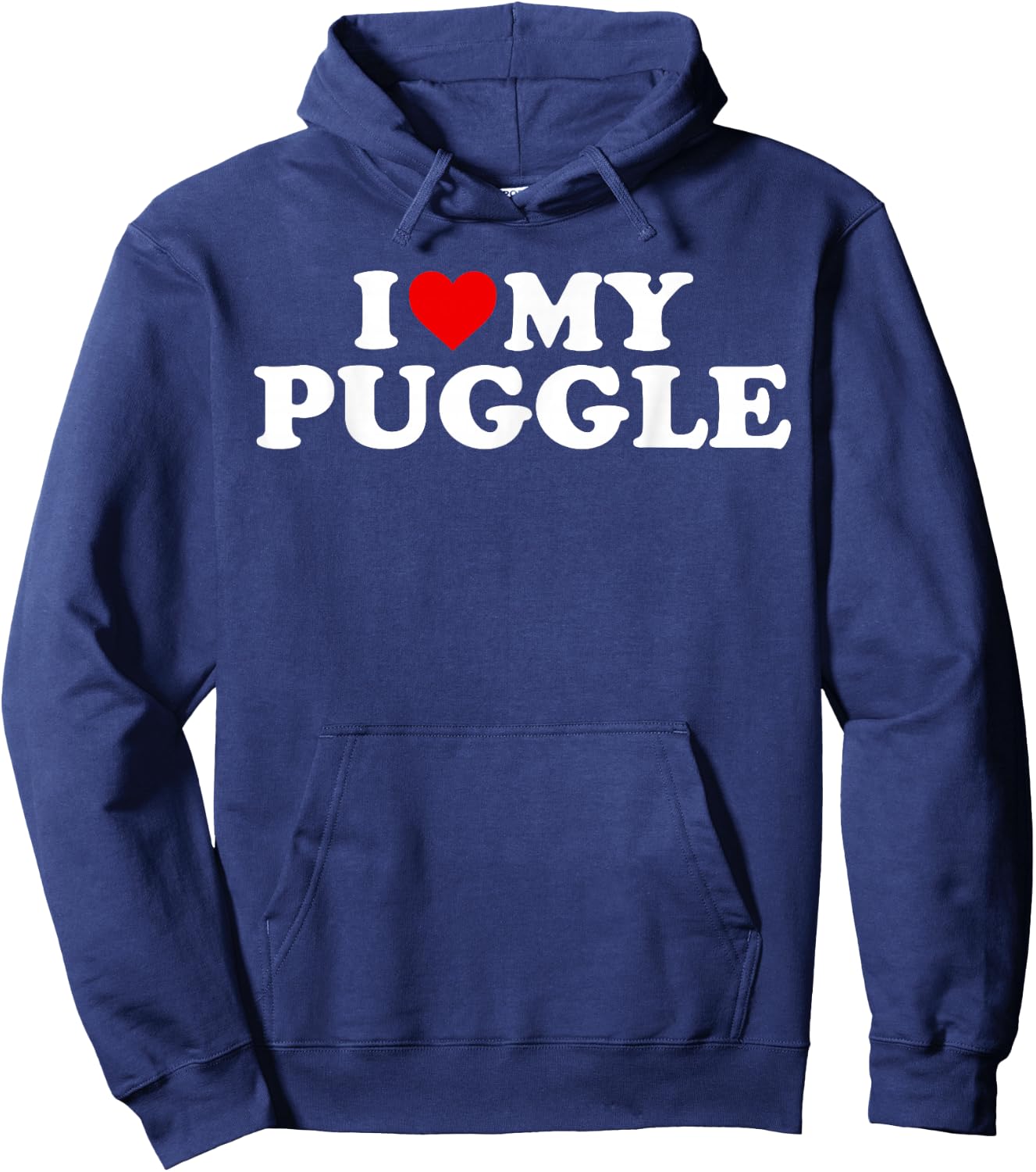 Puggle A Item: I Love My Puggle Goods TItem With Heart Hoodie - Hoodie | Navy
