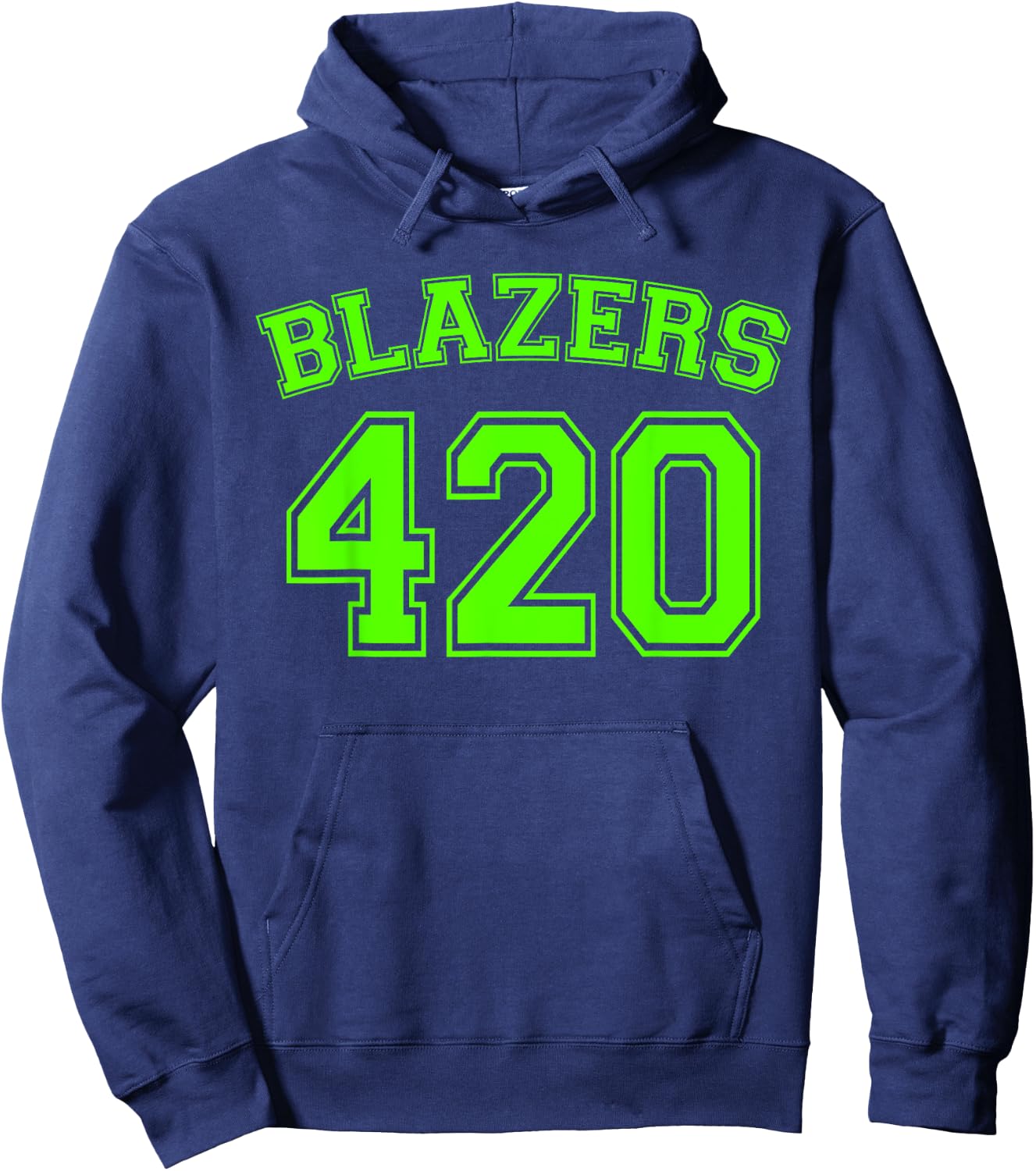 Blazers 420 - Fun Stoner Jersey Marijuana Weed Hoodie - Hoodie | Navy