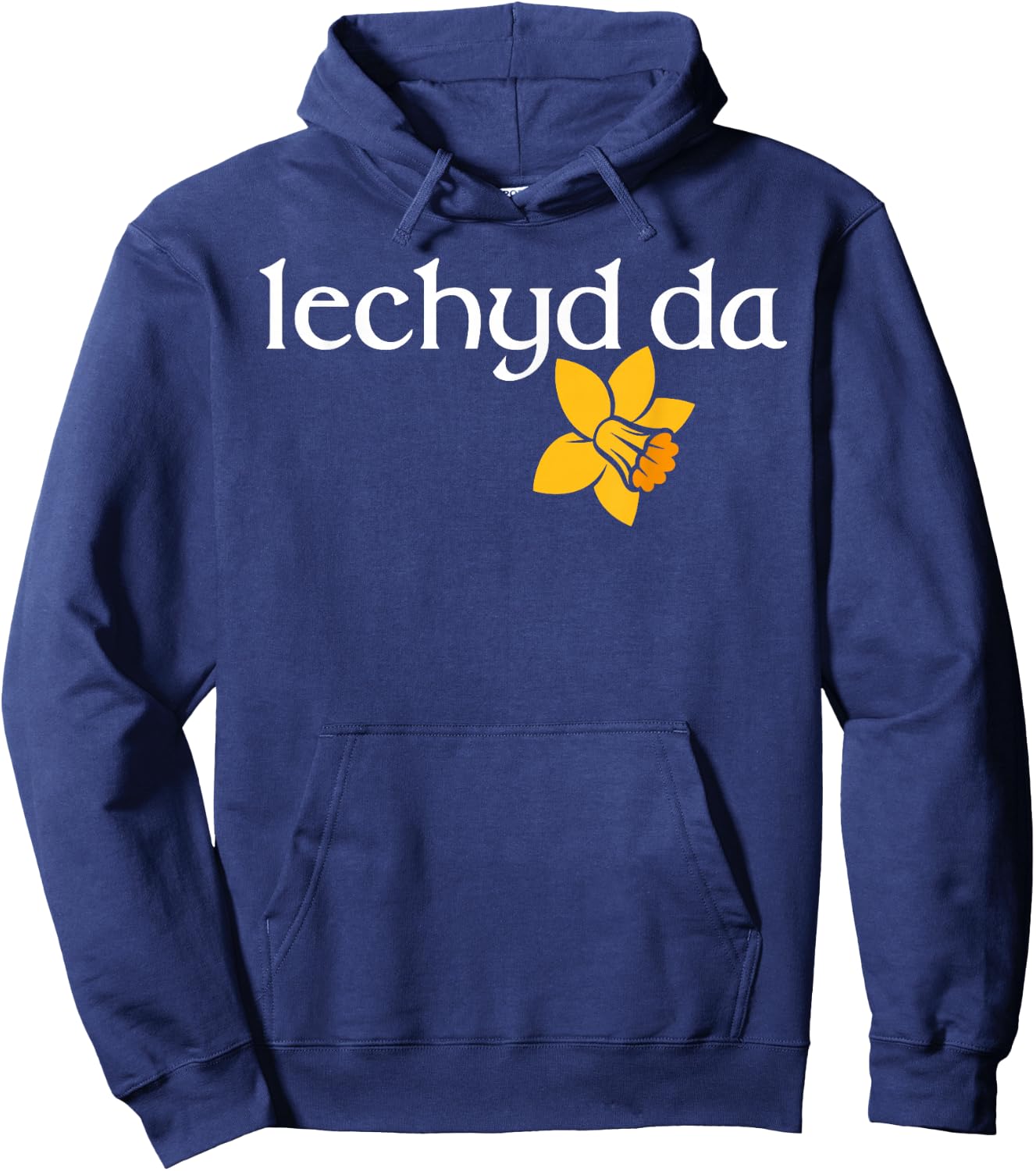 Welsh daffodil flower of Wales Iechyd da good health, cheers Hoodie - Hoodie | Navy