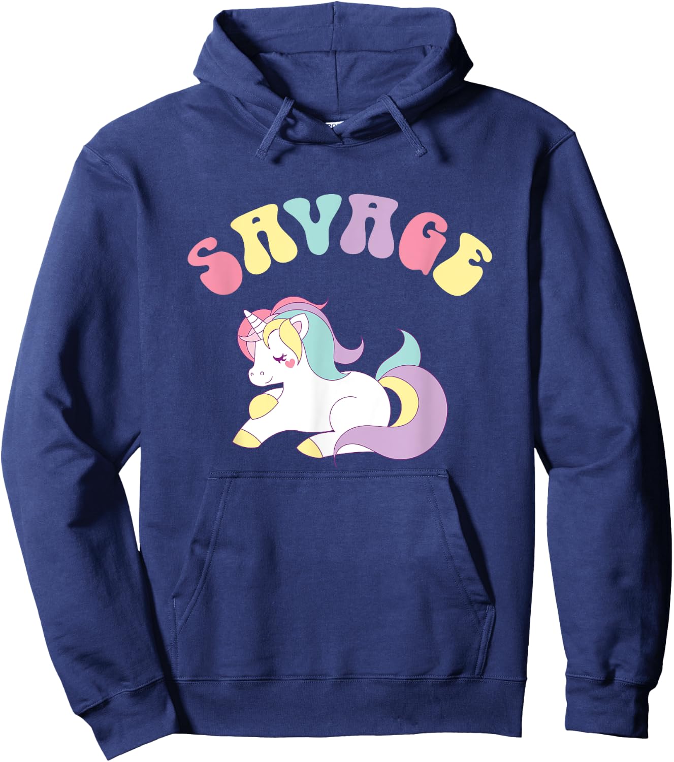 Unicorn Shirts - Rainbow Shirt - Savage Hoodie - Hoodie | Navy