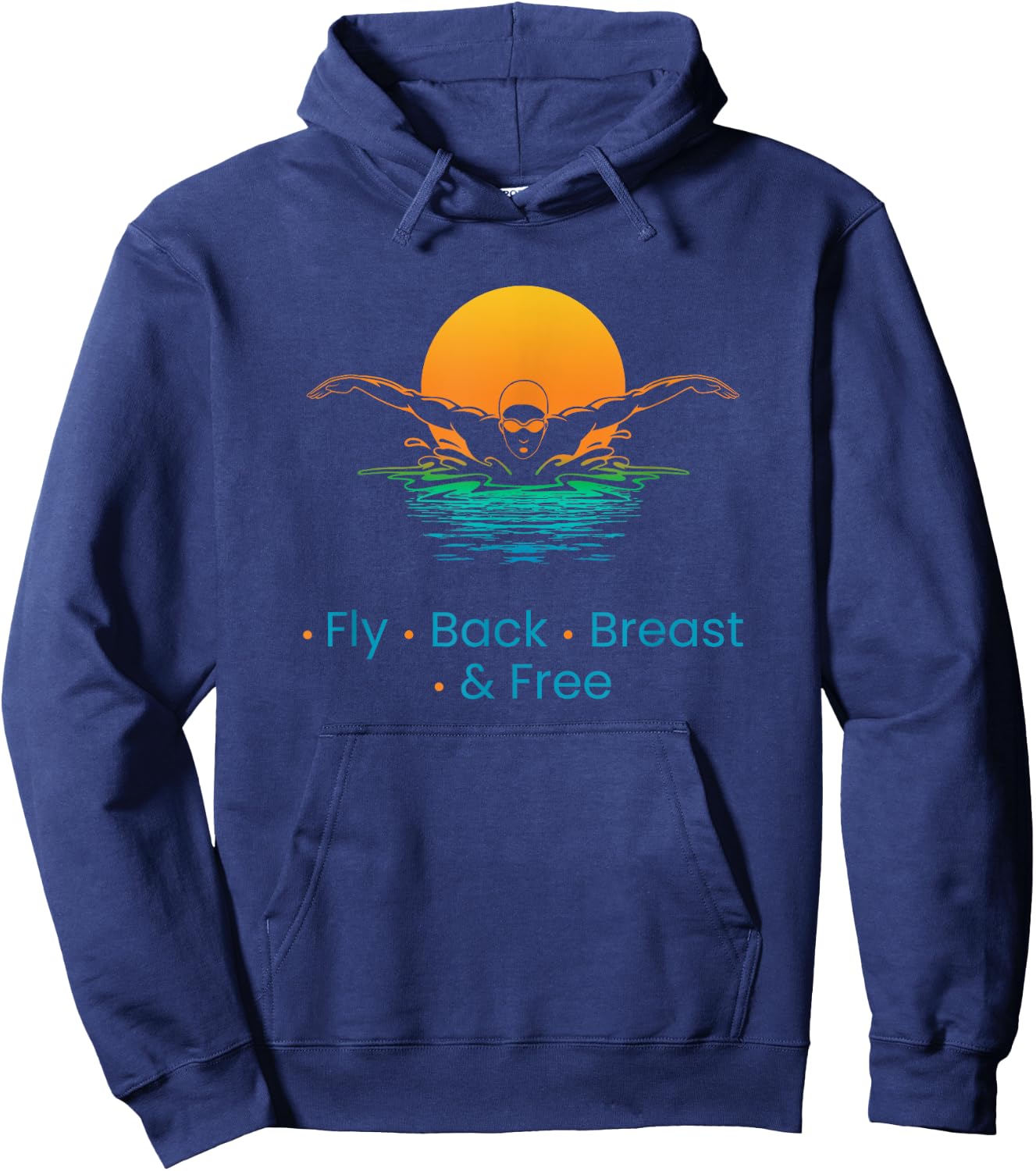 Fly Back Breast And Free Swimming Hoodie - Hoodie | Navy