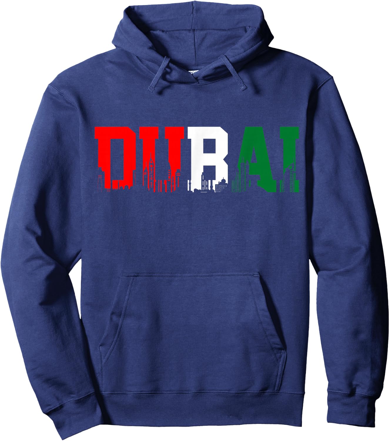 Dubai Skyline Flag United Arab Emirates UAE Souvenir Hoodie - Hoodie | Navy