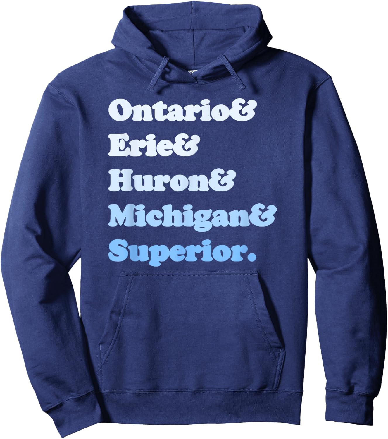 Retro Great Lake Lakes Huron Erie Michigan Superior Ontario Hoodie - Hoodie | Navy