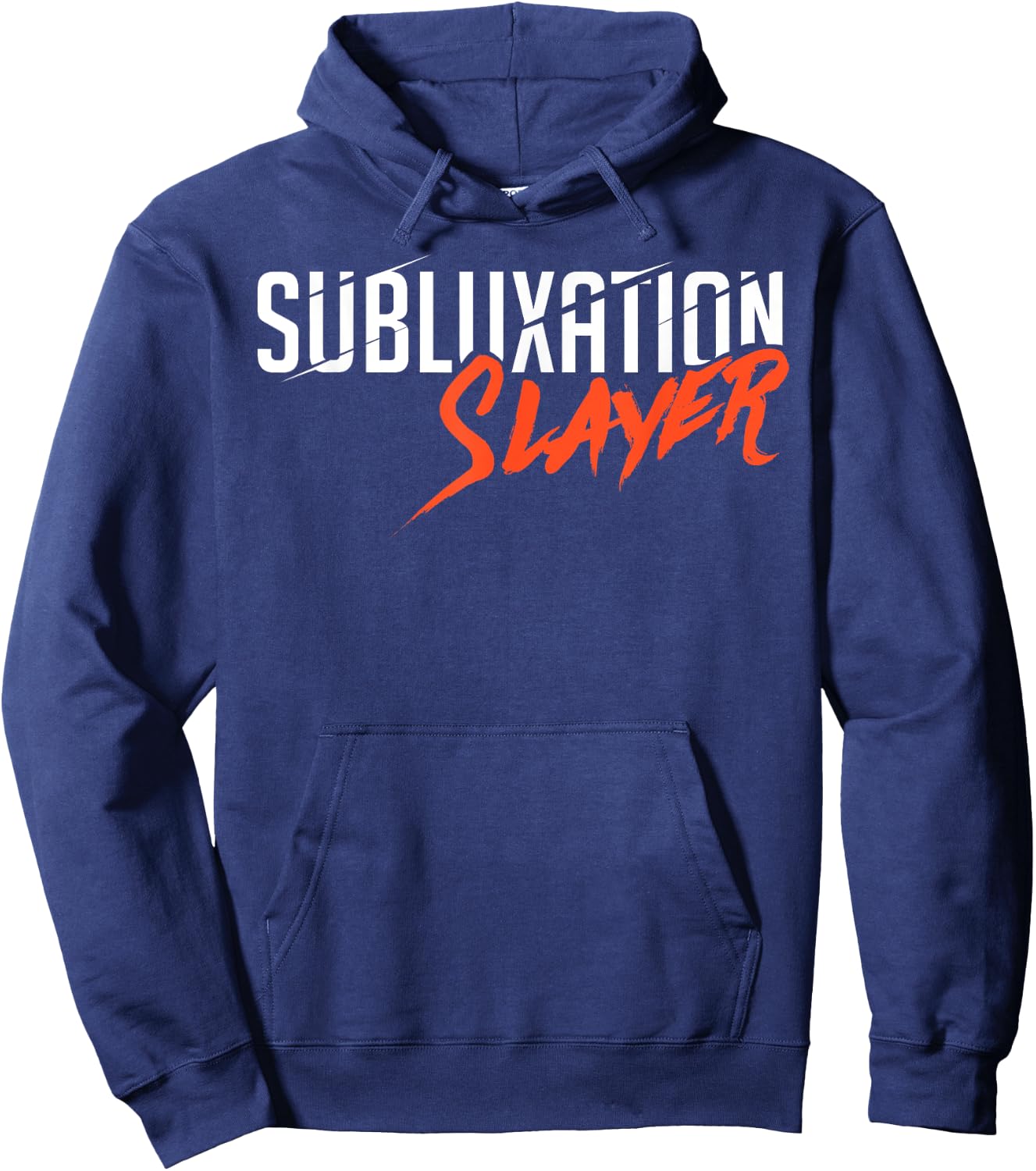 Subluxation Slayer Back Bone Spine Chiropractor Fun T Shirt Hoodie - Hoodie | Navy