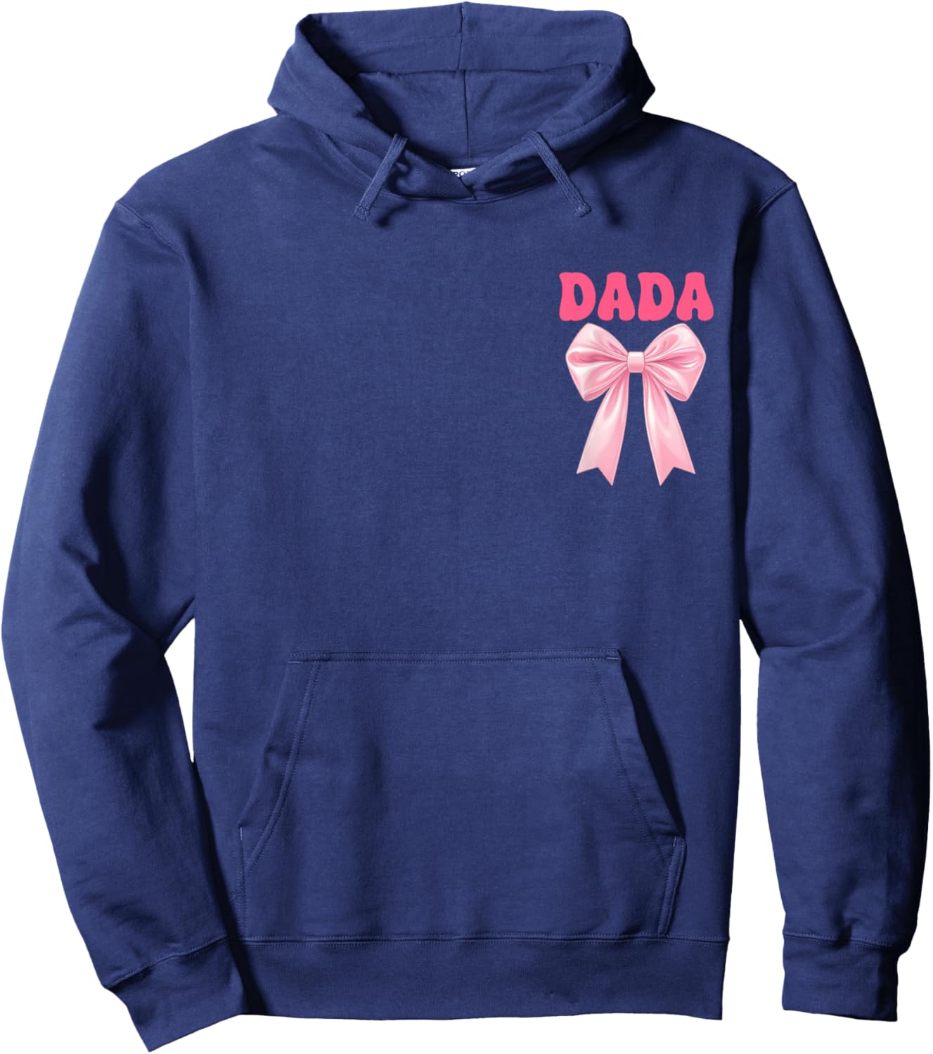 Dada Birthday Girl Matching Coquette Pink Bow Hoodie - Hoodie | Navy
