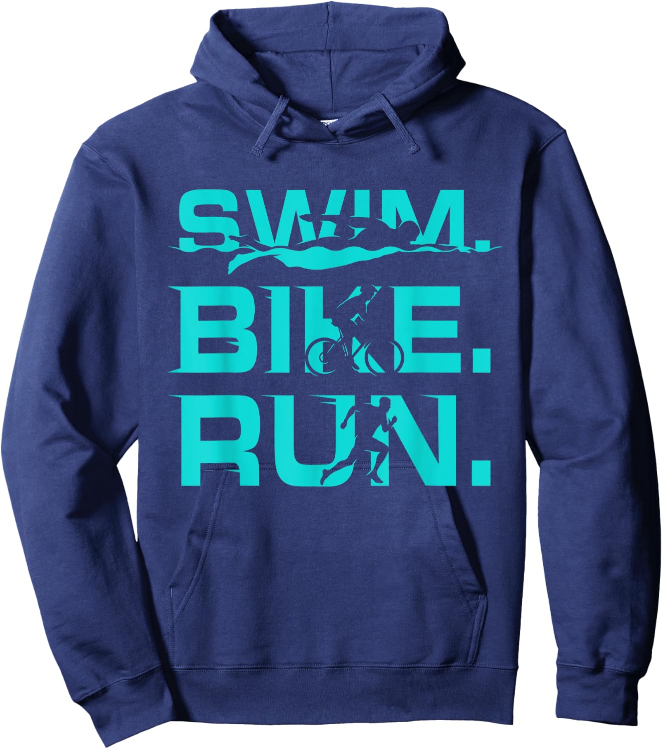 Swim Bike Run Funny Triathlete Sports Lover Outfit Triathlon Hoodie - Hoodie | Navy