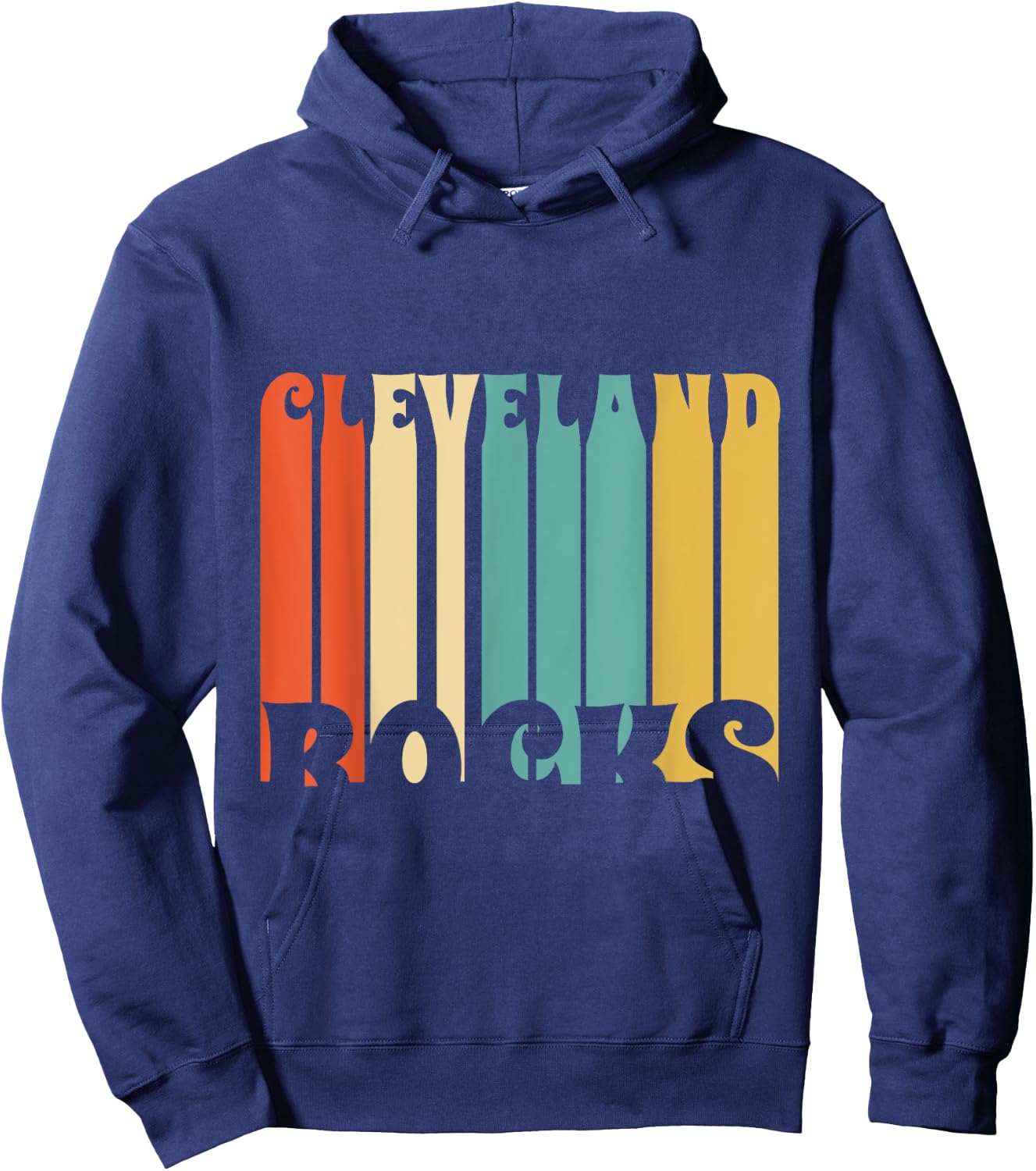 Cleveland Rocks Retro Vintage Shirt Hoodie - Hoodie | Navy