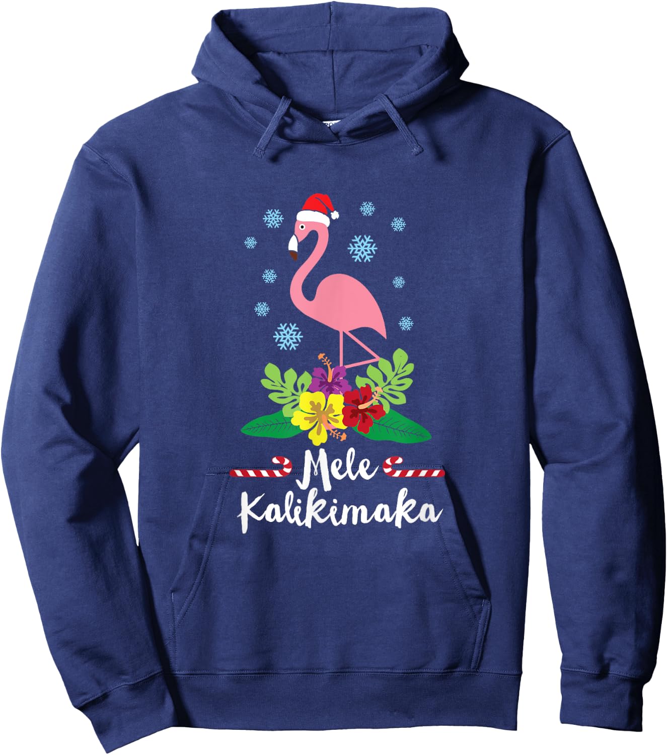 Flamingo Mele Kalikimaka Hoodie - Hoodie | Navy