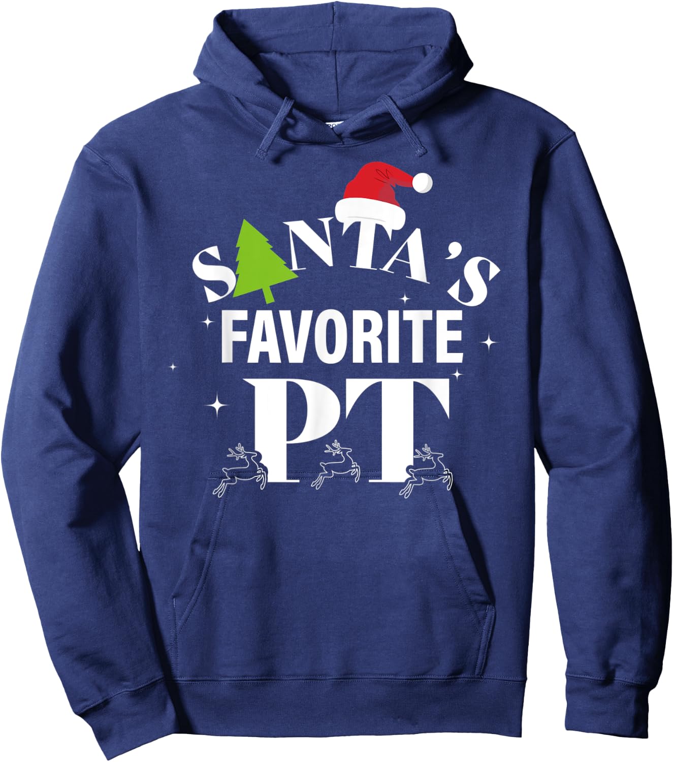 Christmas Physical Therapy Shirts, Santa's Favorite PT Hoodie - Hoodie | Navy