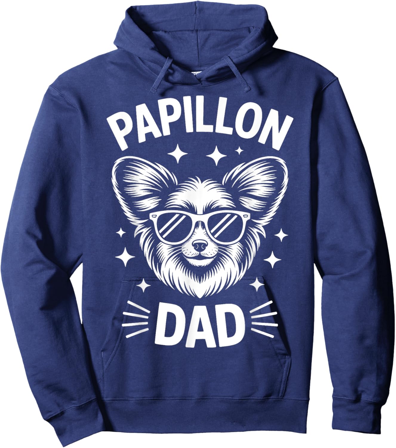 Papillon Dad Funny Papillon Hoodie - Hoodie | Navy
