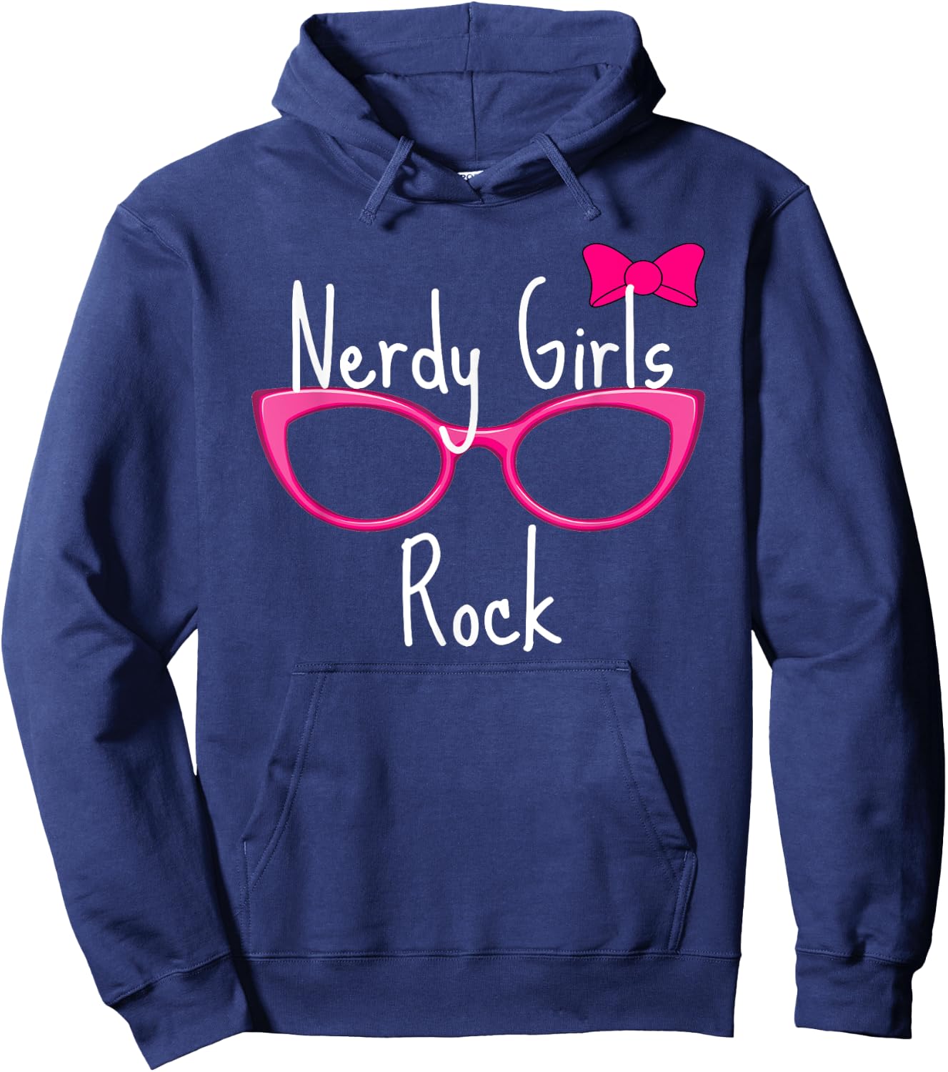 Nerdy Girls Rock T Shirt Gamer Geek Chic Fun Cute Nerd Shirt Hoodie - Hoodie | Navy