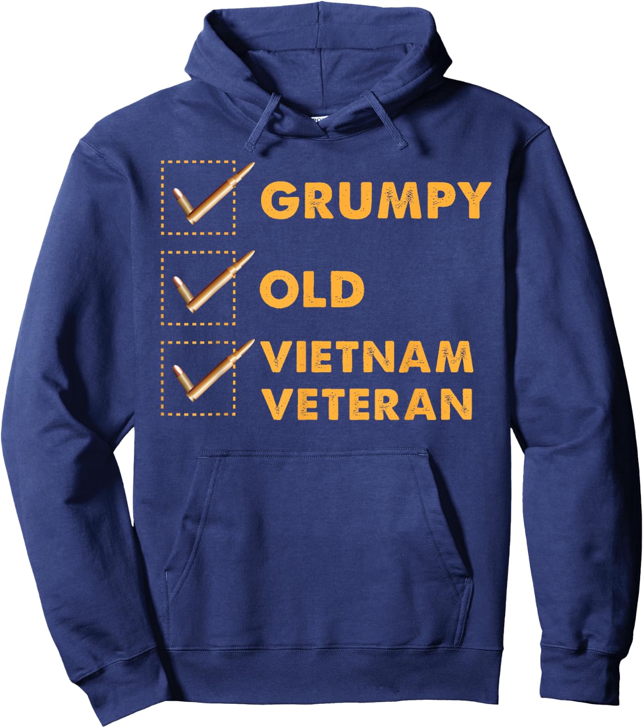 Funny Veteran Shirt Grumpy Old Vietnam Veteran Gifts Hoodie - Hoodie | Navy