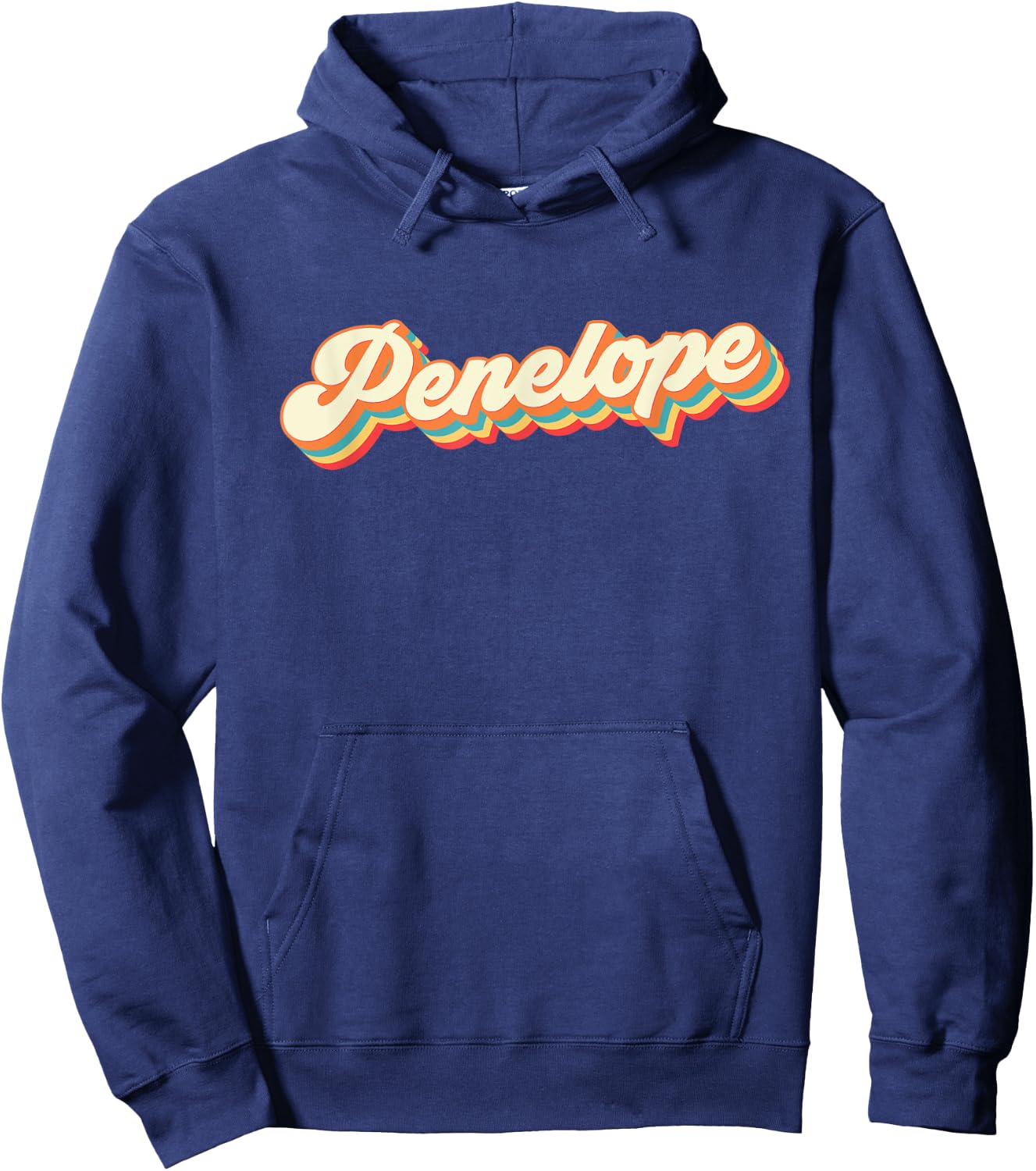 Personalized Penelope Retro Design Vintage 1970s Rainbow Hoodie - Hoodie | Navy