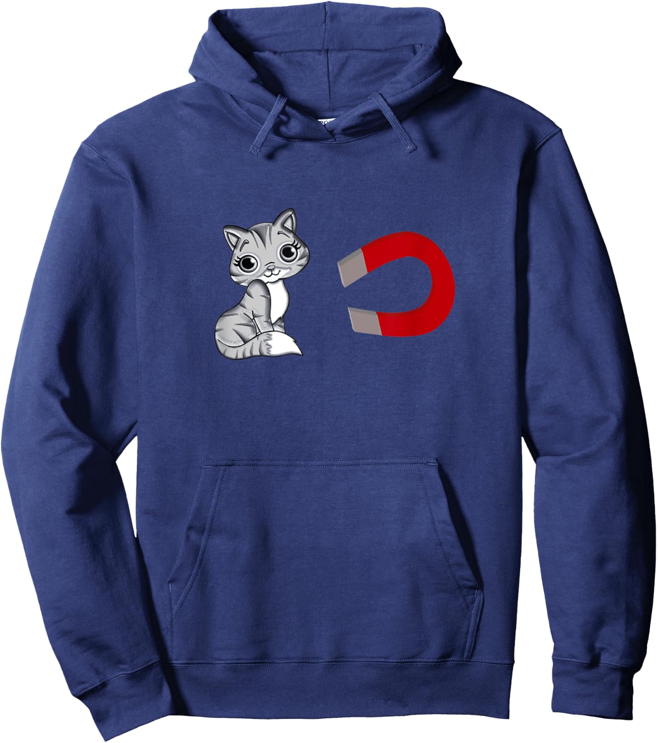 P Magnet Pussy Magnet Gag Gift Cat Kitten Kitty Cat Hoodie - Hoodie | Navy