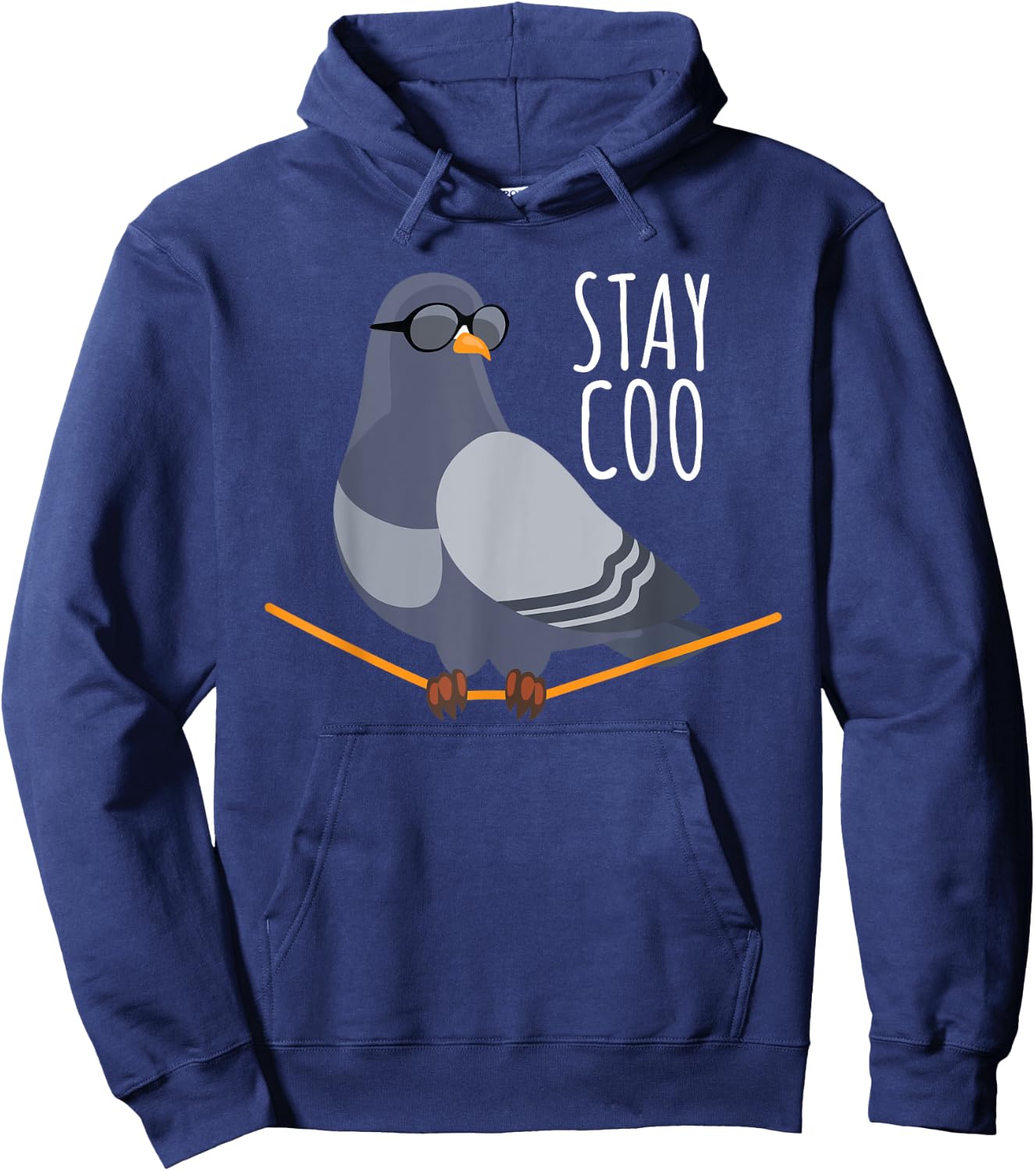 Stay Coo Bird T Shirt | Birding Funny Cool Pigeon Shirt Hoodie - Hoodie | Navy