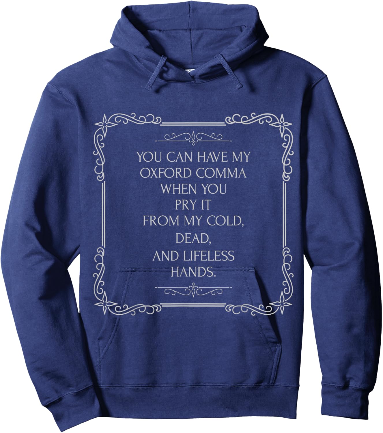 Funny Oxford Comma Shirt a for the grammar lover Hoodie - Hoodie | Navy