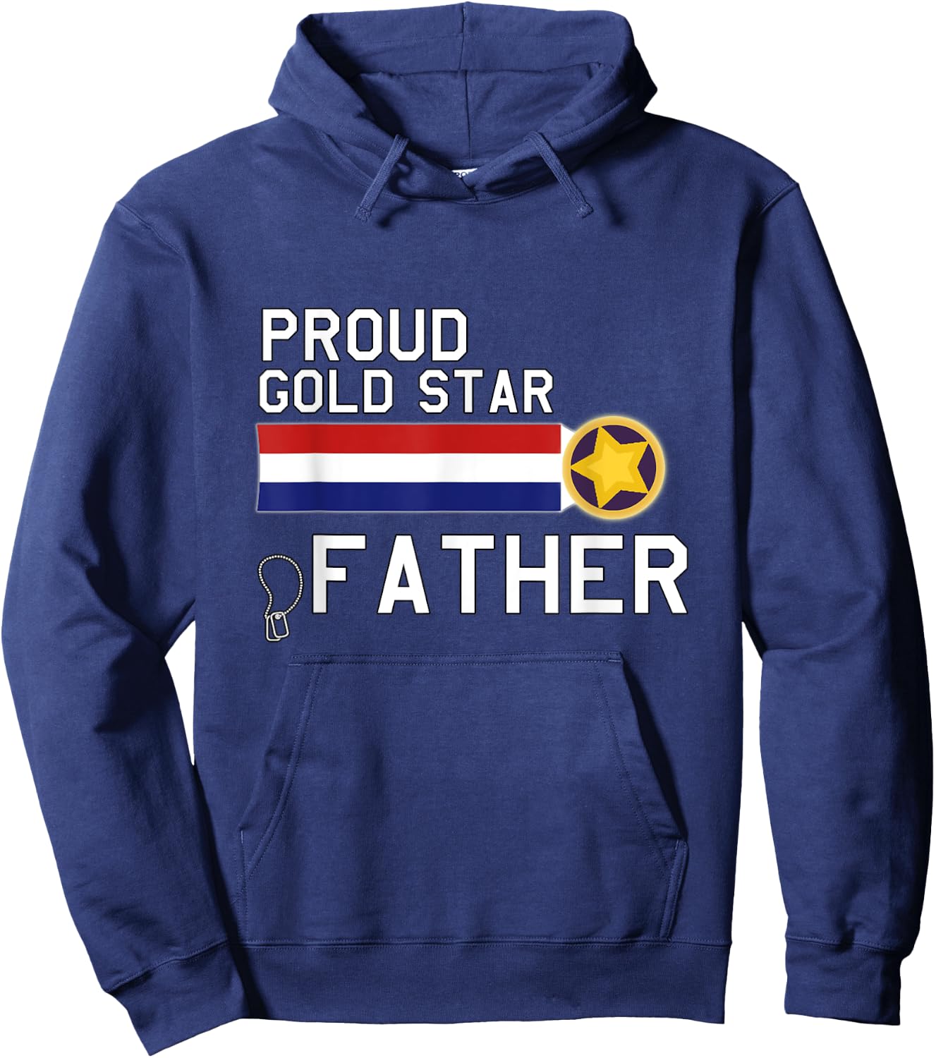 GOLD STAR Father (Proud Military Family) Hoodie - Hoodie | Navy