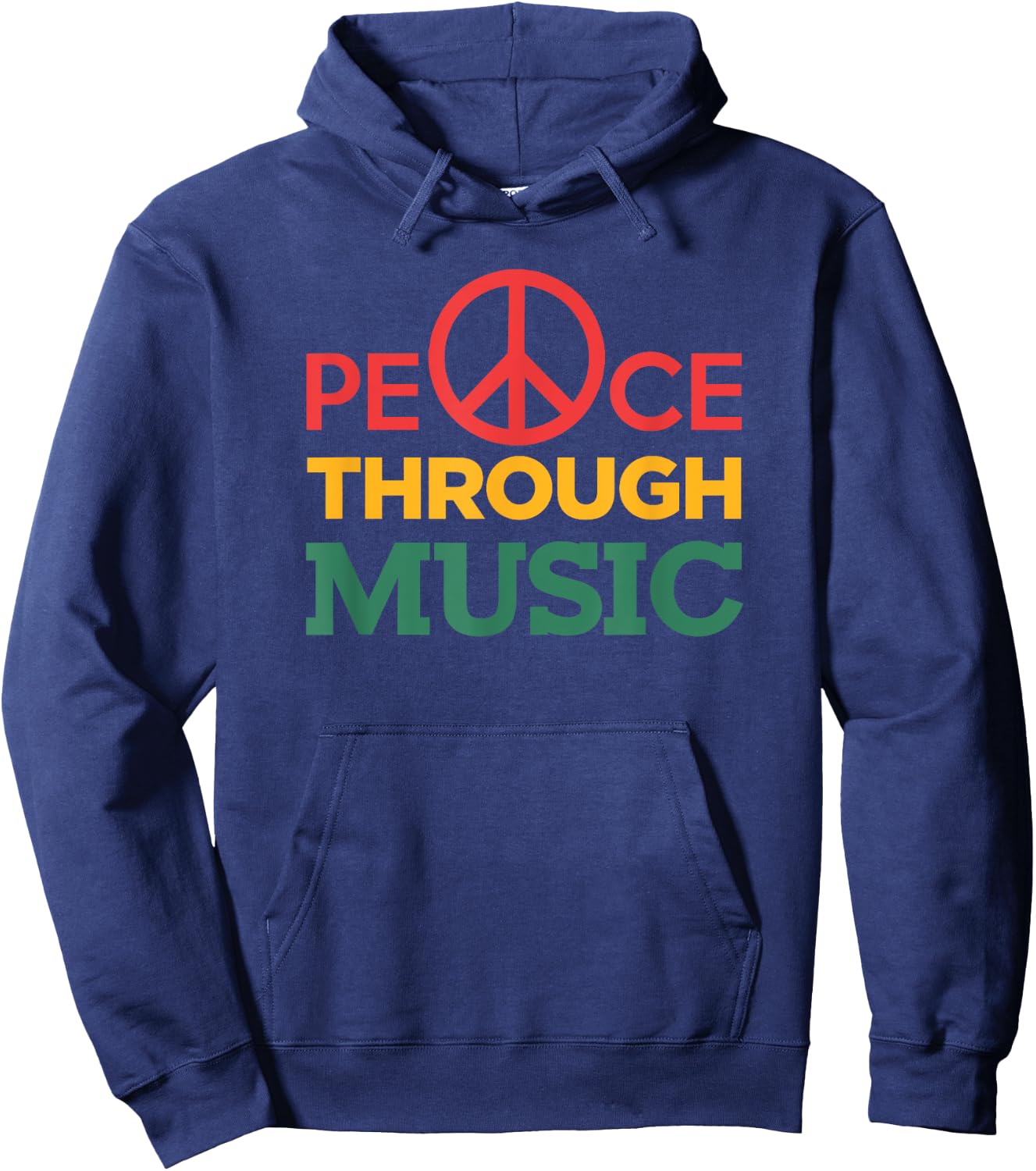 Peace Through Music Musicians Gifts Hoodie - Hoodie | Navy
