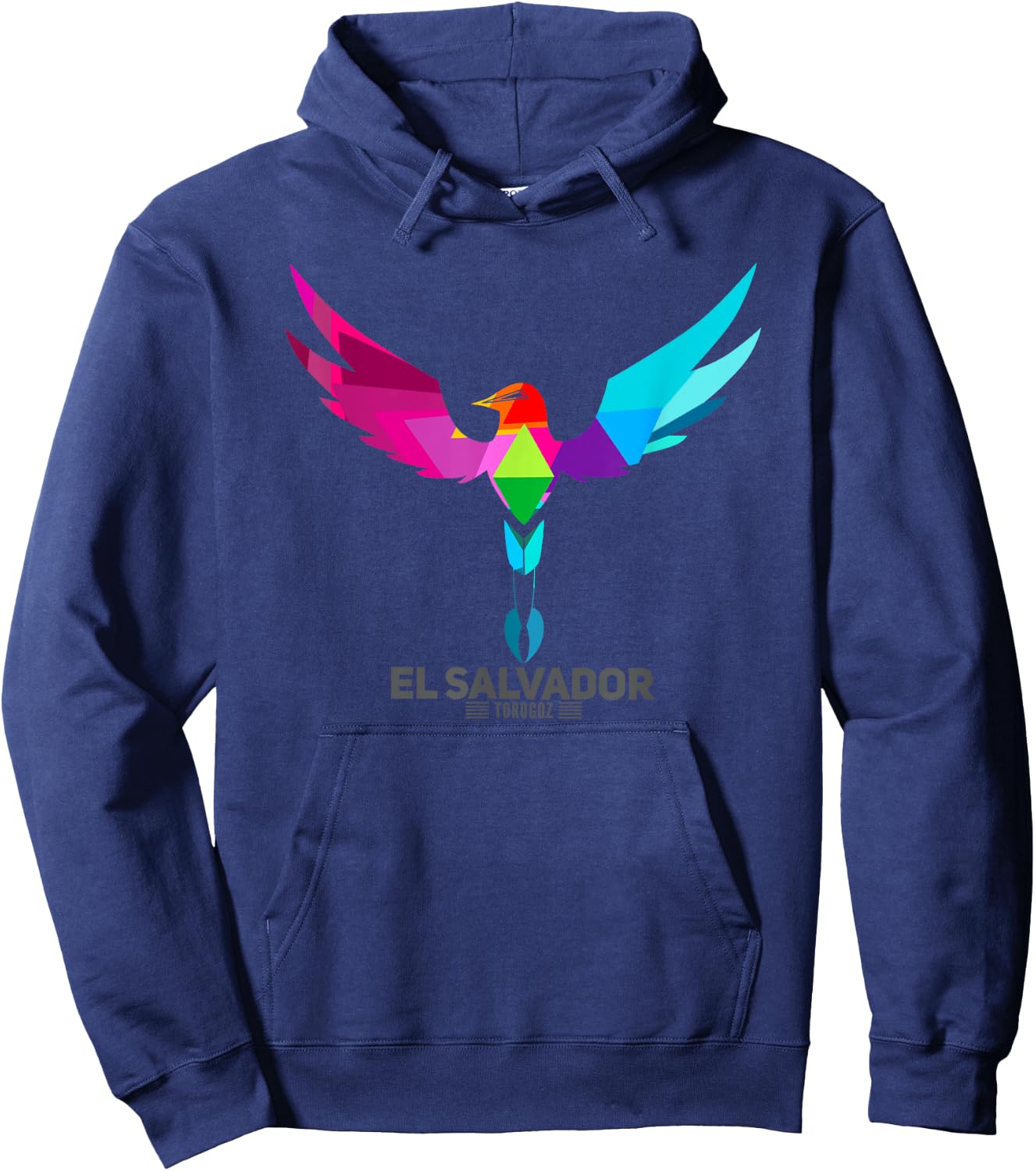 El Salvador National Bird Torogoz -Multi Colors Hoodie - Hoodie | Navy