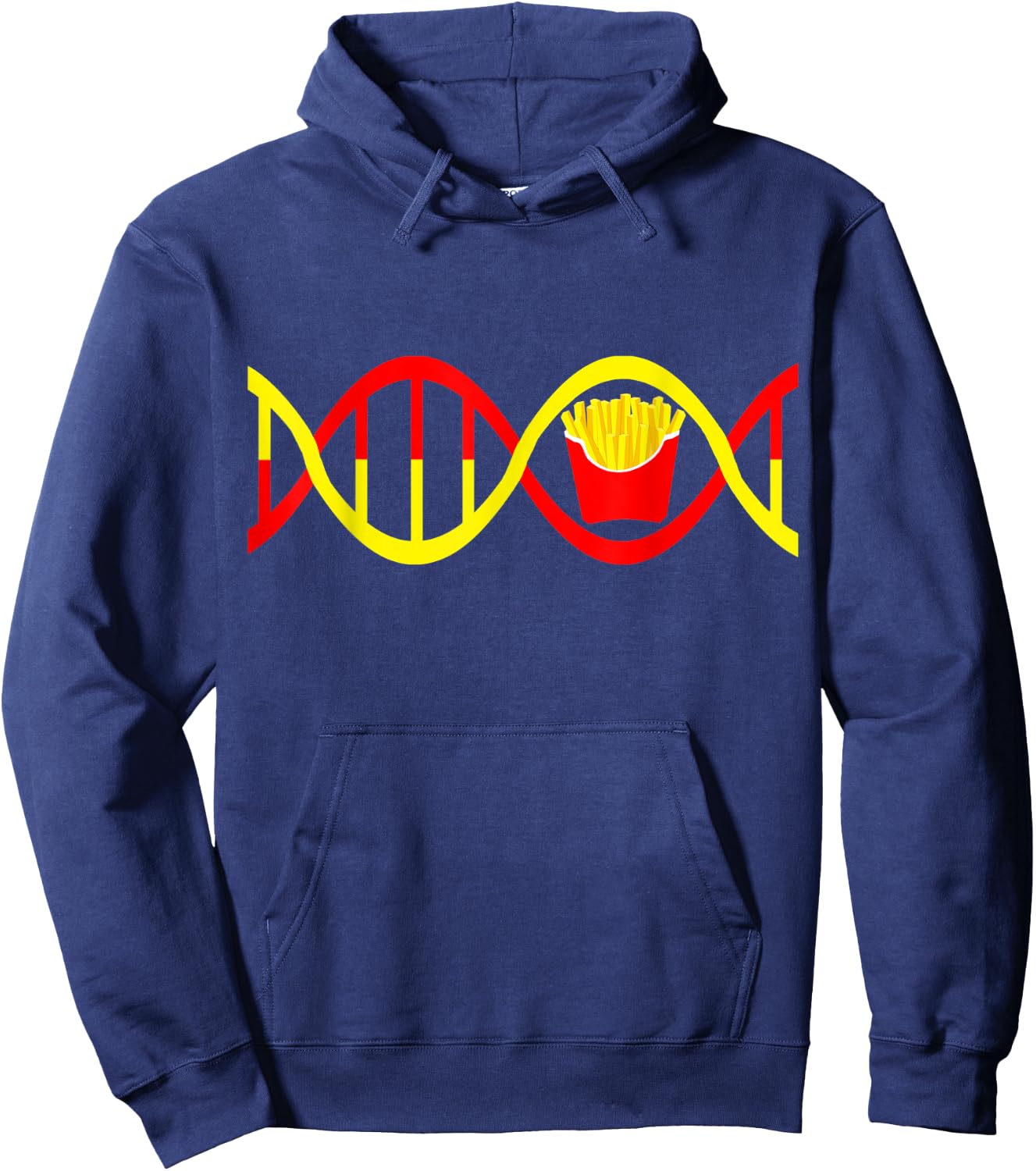 French Fries DNA Fried Potato Fry Fast Food Genetic Hoodie - Hoodie | Navy