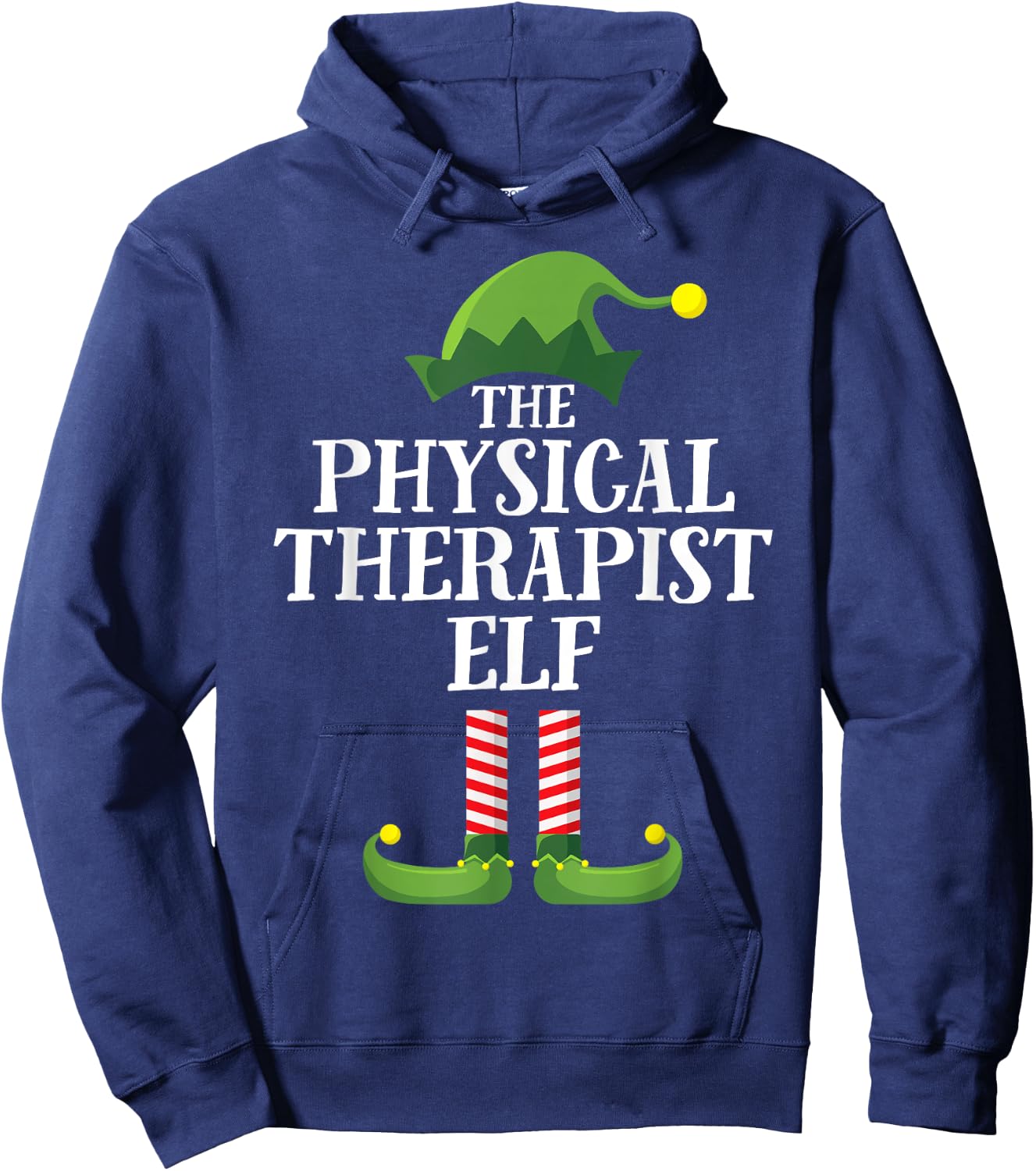 Physical Therapist Elf Matching Family Group Christmas Party Hoodie - Hoodie | Navy