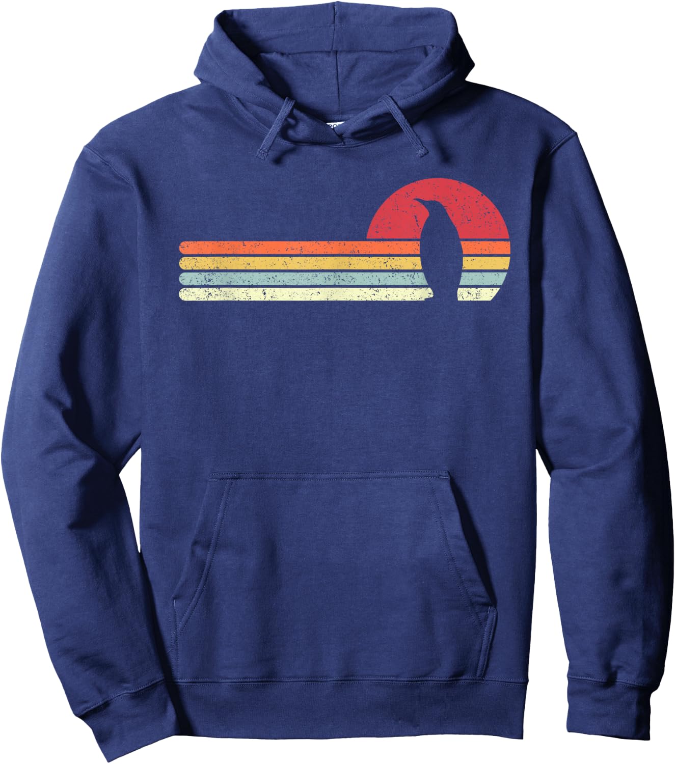 Penguin Shirt. Retro Style Hoodie - Hoodie | Navy
