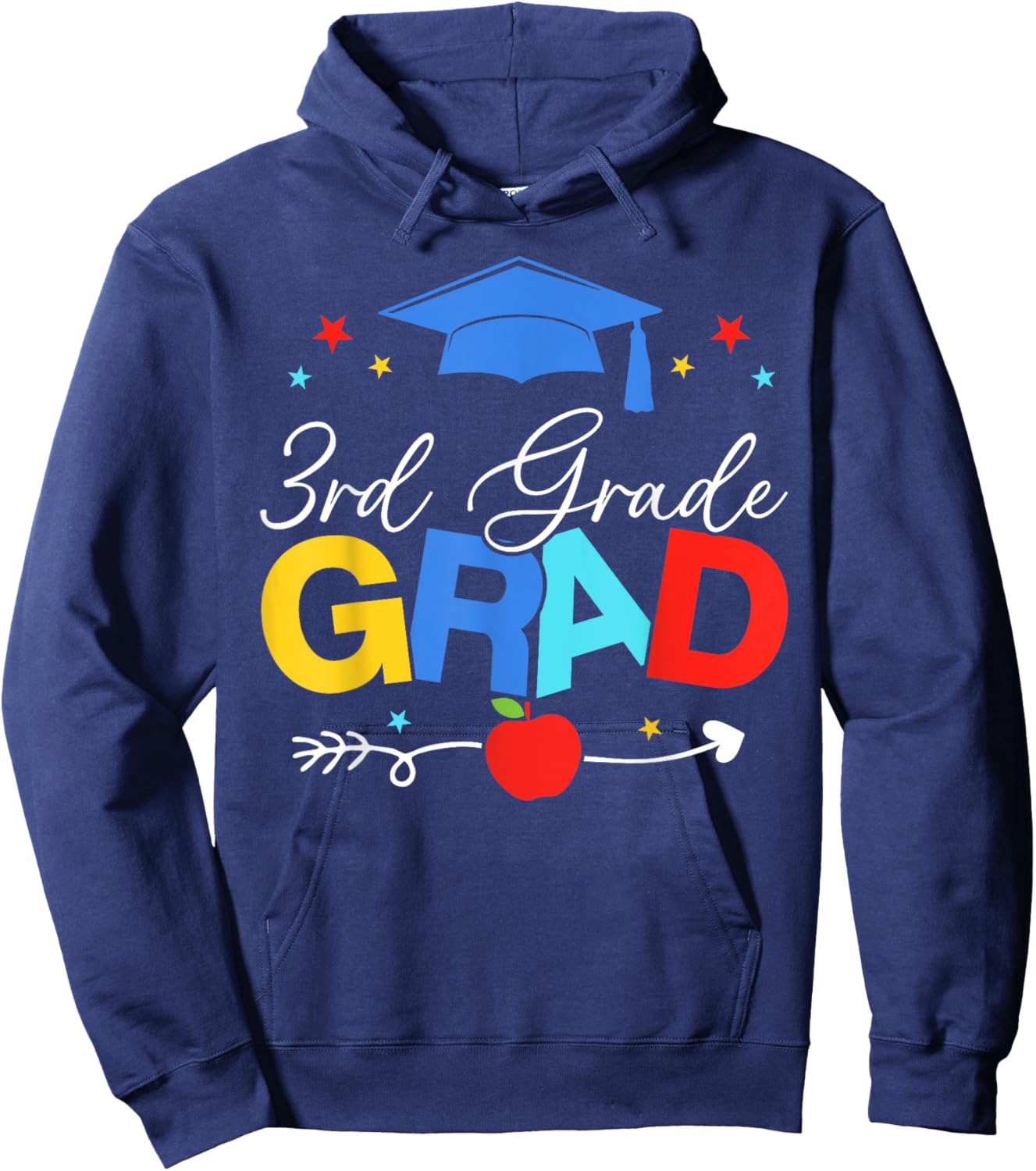 3rd Grade Grad 2024 Gifts Boys Girls Graduation Cap, Gown Hoodie - Hoodie | Navy