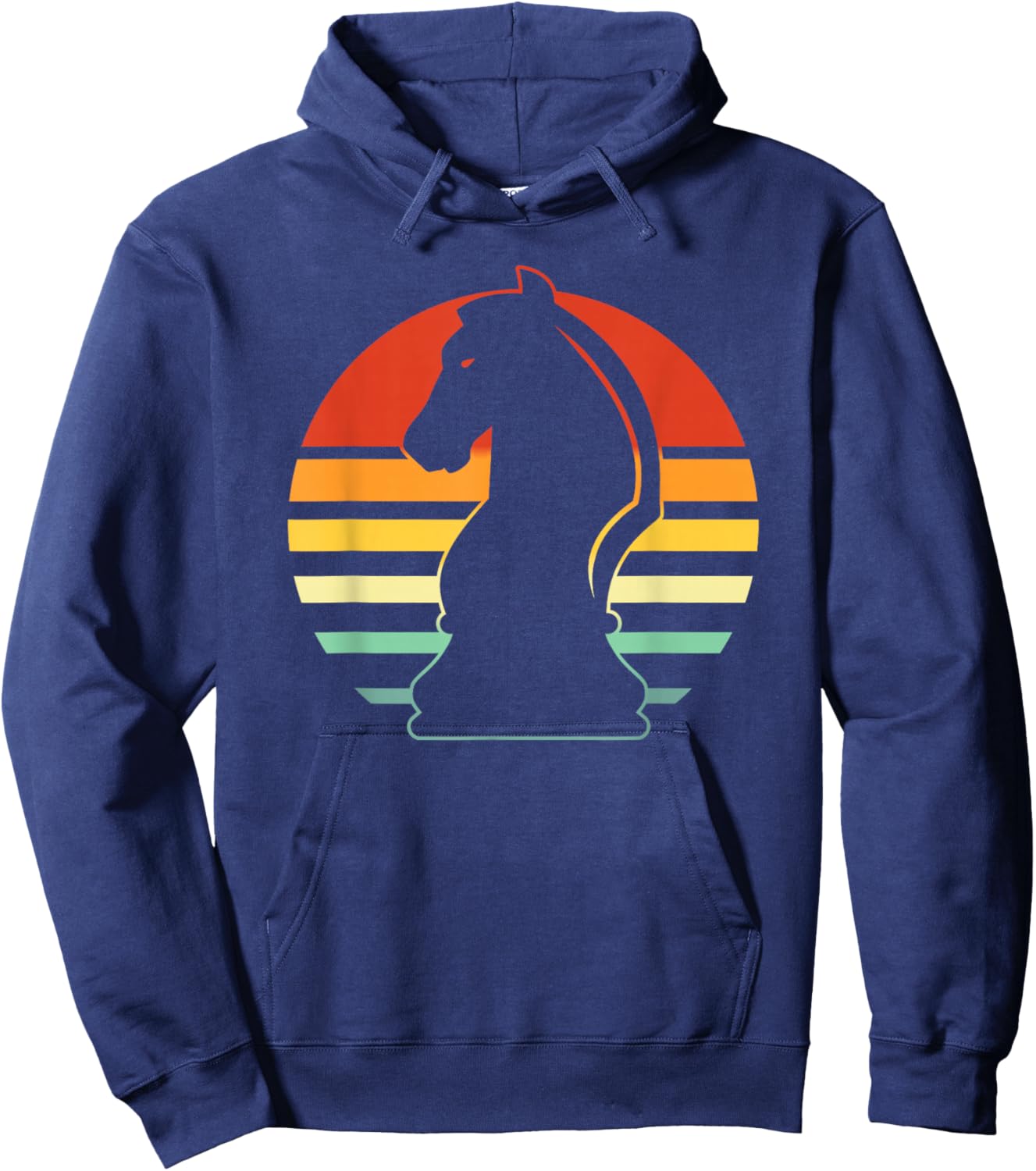 Retro Chess Knight Hoodie - Hoodie | Navy