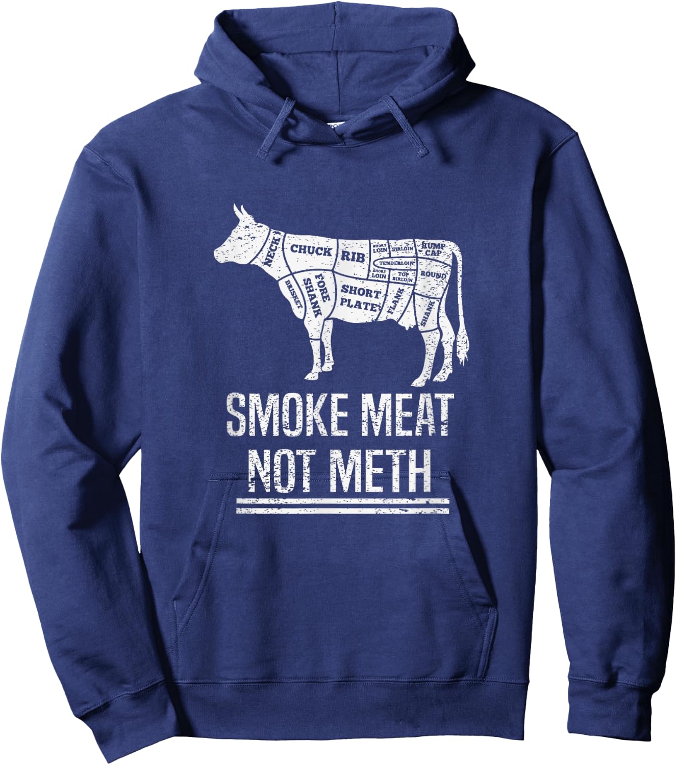 Funny BBQ Smoke Meat Not Meth Anti Drug Barbecue Grilling Hoodie - Hoodie | Navy