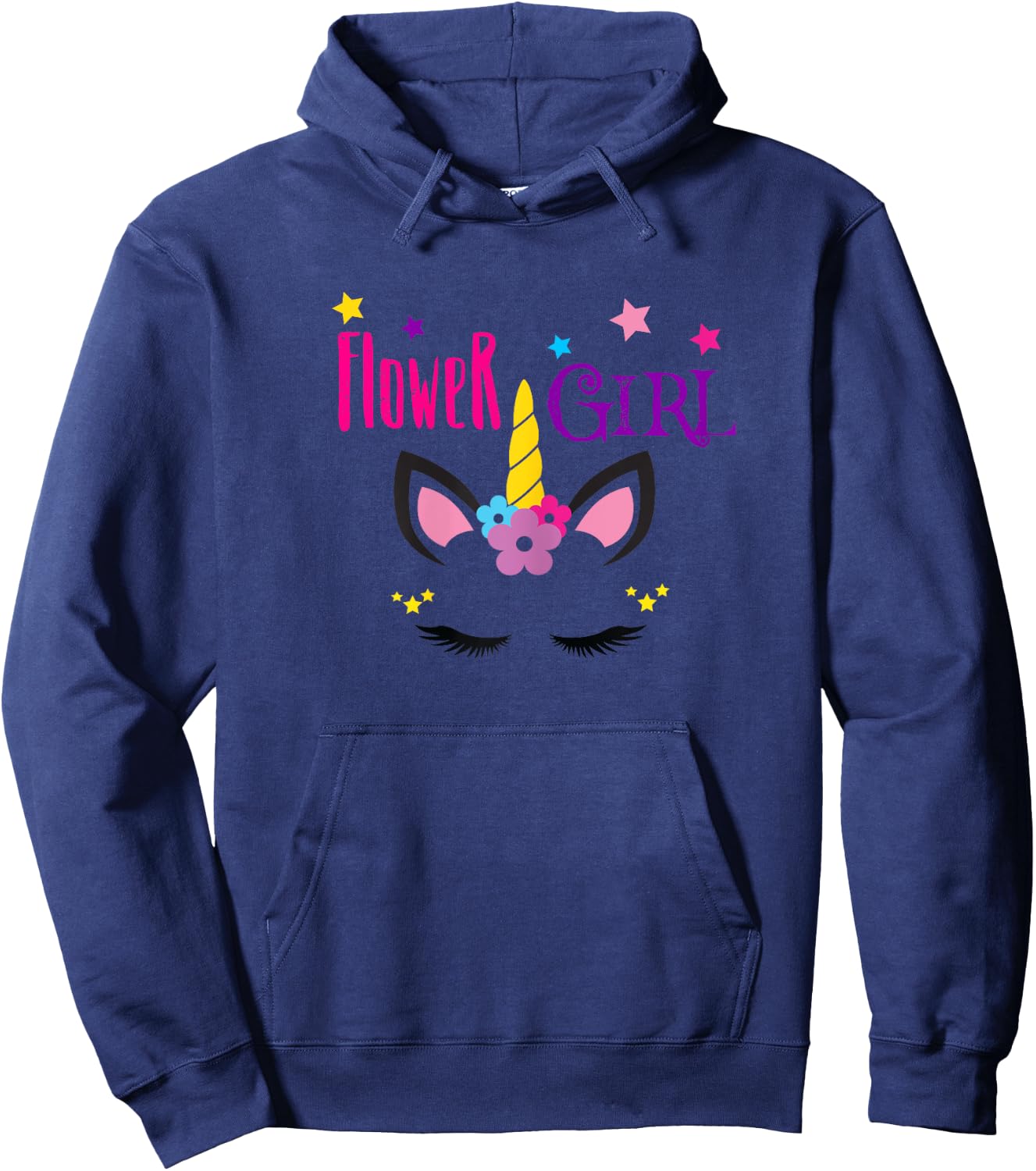 Flower Girl Unicorn Hoodie - Hoodie | Navy