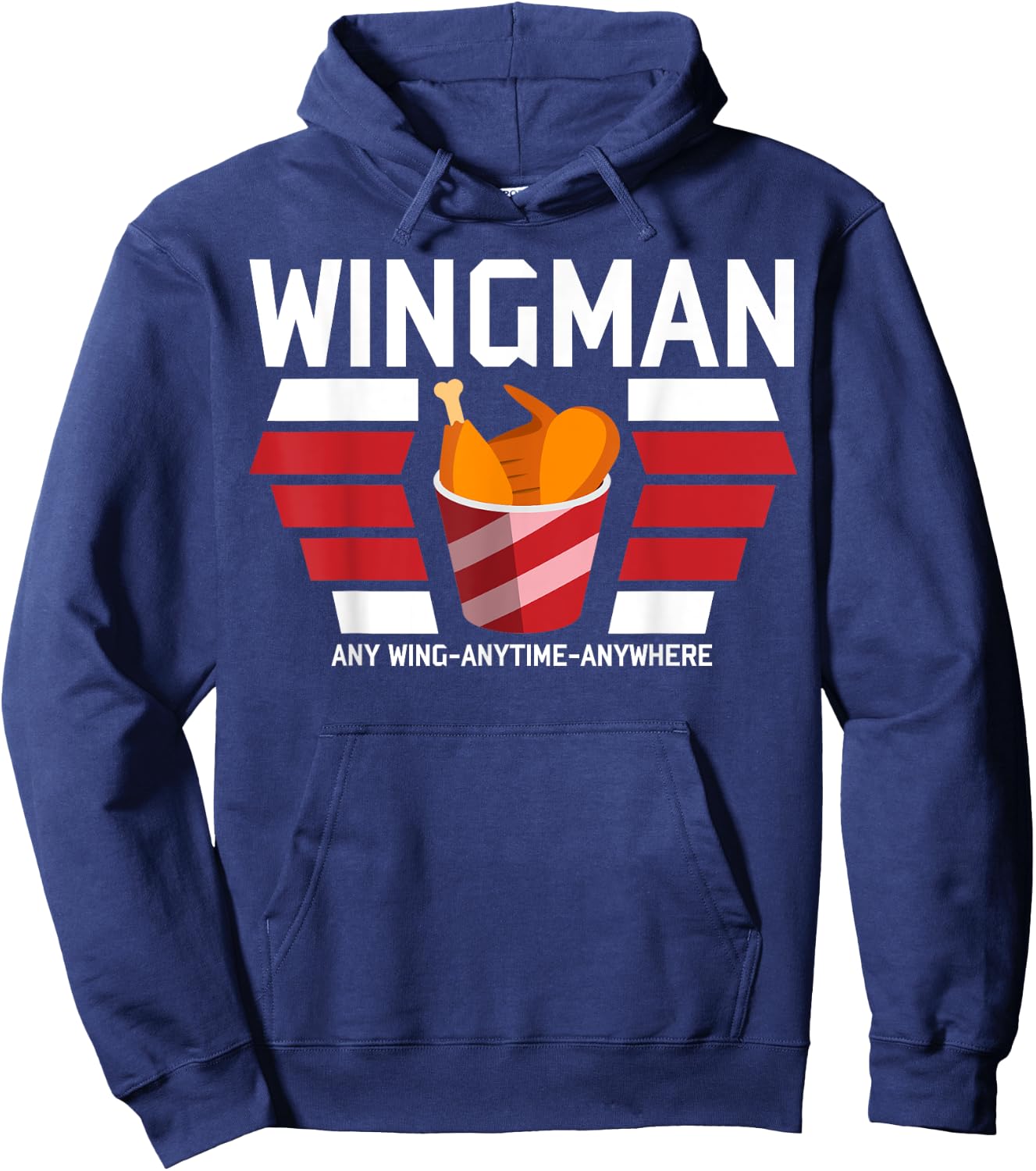 Funny Chicken Wings Shirt: The Hot & Spicy Parody Gift Hoodie - Hoodie | Navy