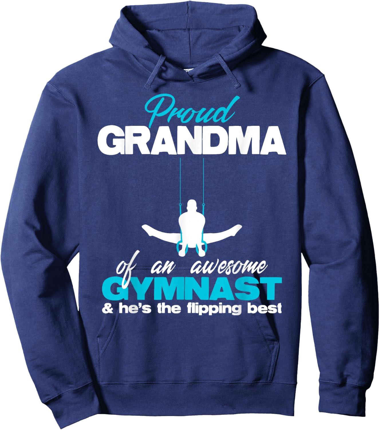 Proud Grandma of an Awesome Boy Gymnast Rings Competition Hoodie - Hoodie | Navy