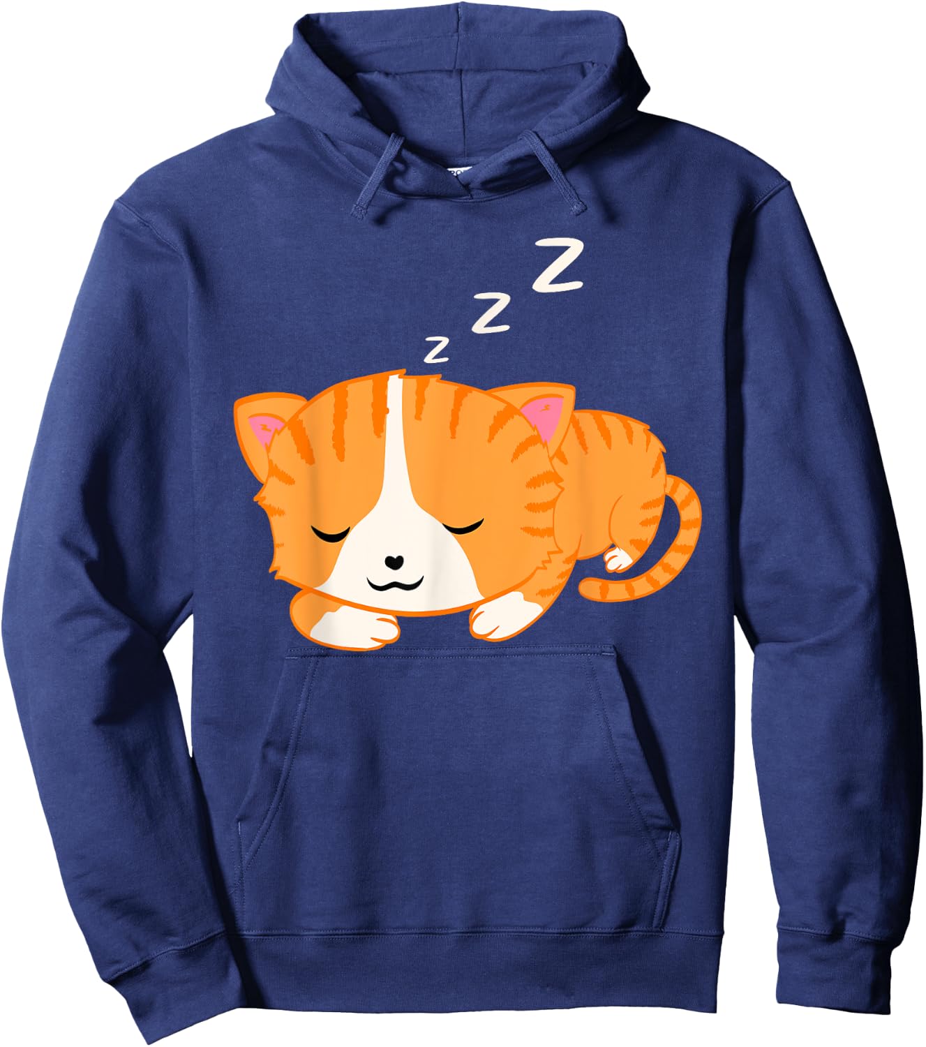 Sleeping Snoring Graphic Cat Animal Women Kids Hoodie - Hoodie | Navy