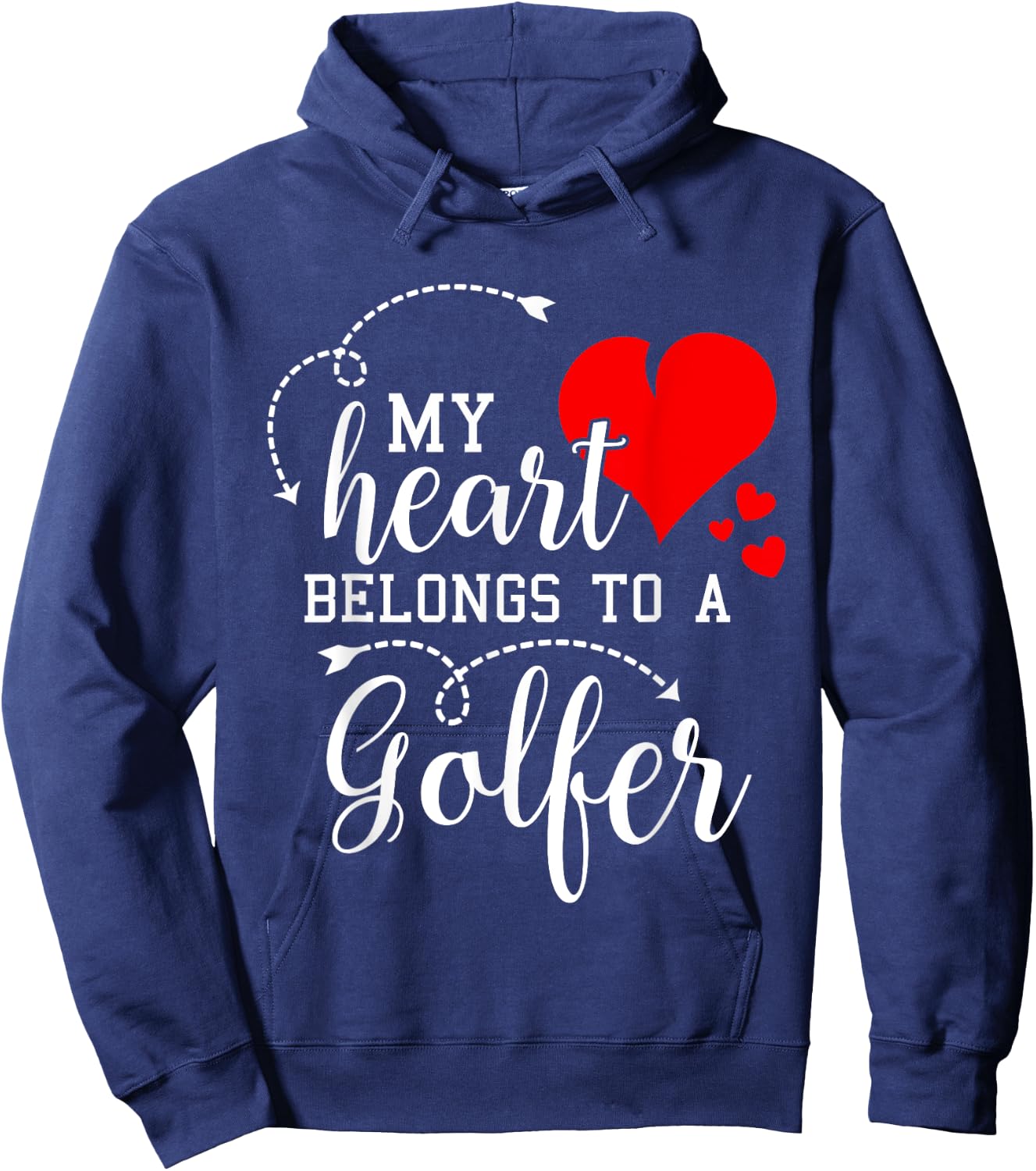 I Love My Golfer Husband Wife Gifts Valentines Day Shirt Hoodie - Hoodie | Navy