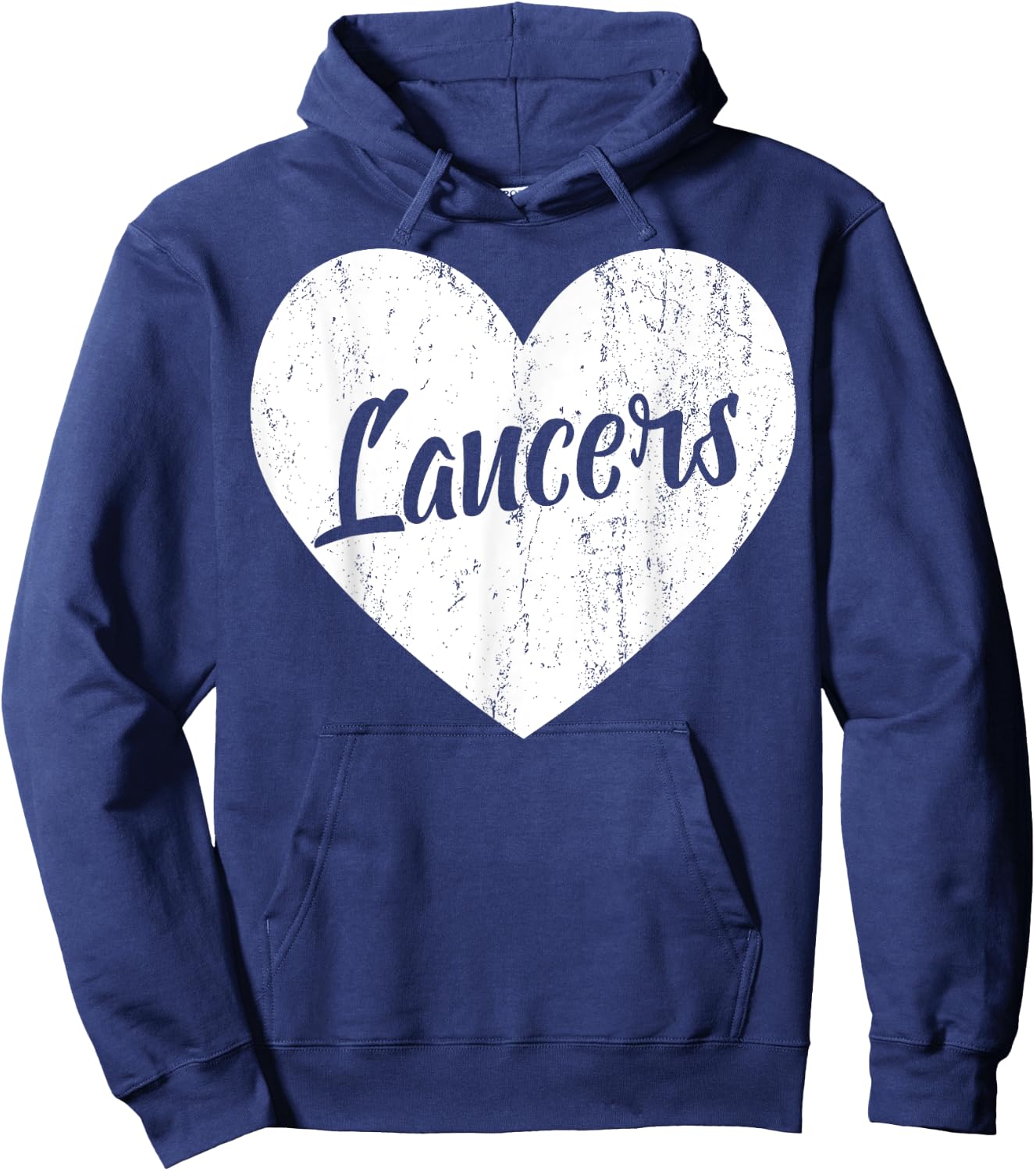 Lancers School Sports Fan Team Spirit Mascot Heart Gift Hoodie - Hoodie | Navy