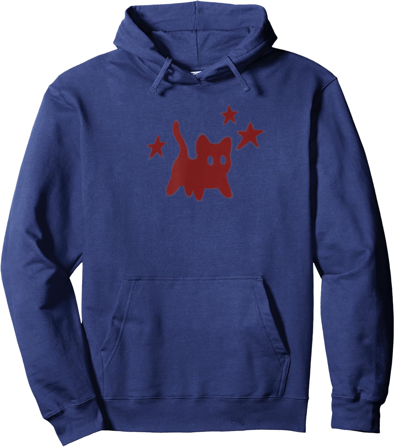 90s Y2K Scary Cat Tomcat is Scared under Starry Hoodie - Hoodie | Navy