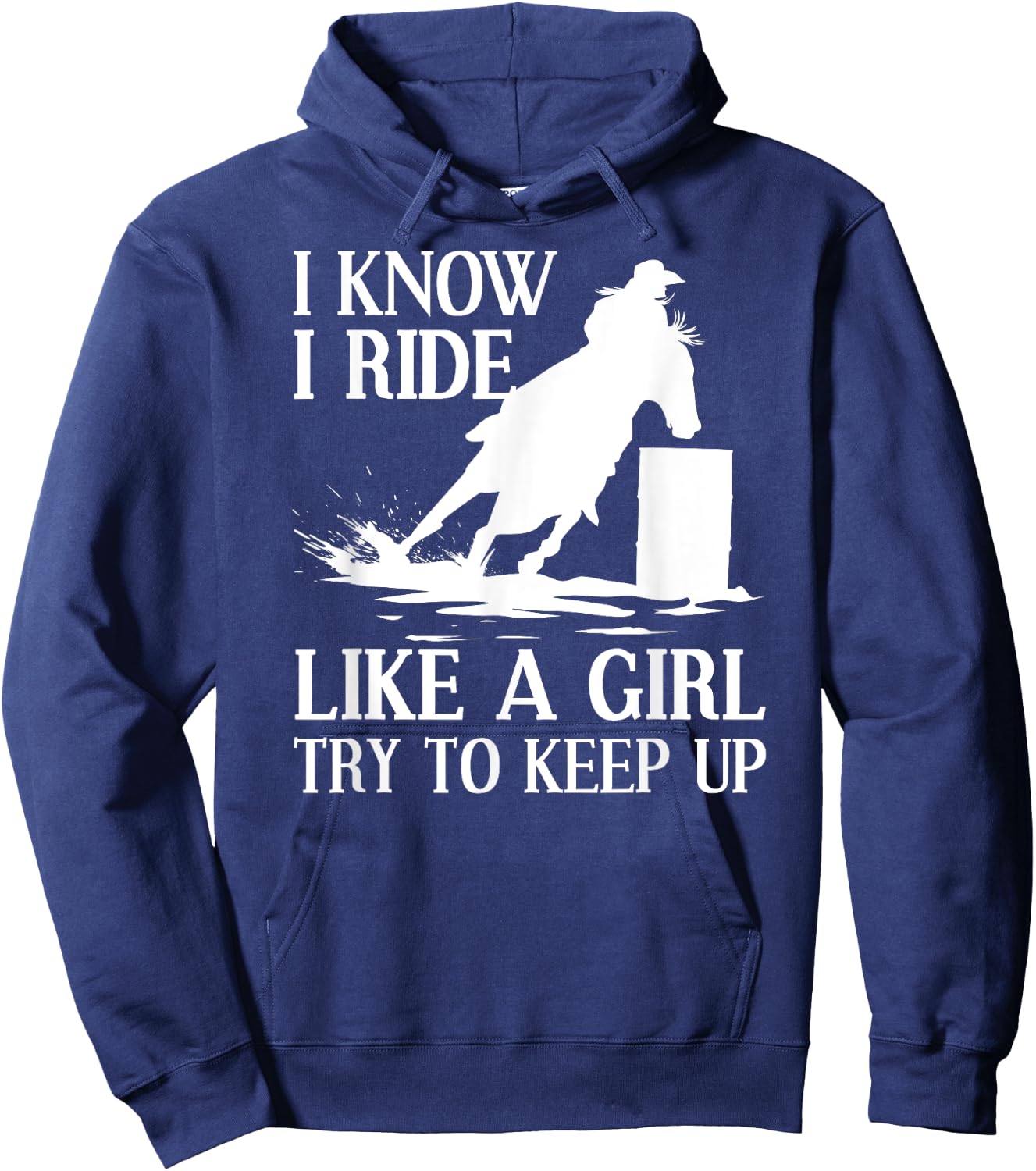 Funny Barrel Racing Art Girls Cowgirl Barrel Racer Hoodie - Hoodie | Navy