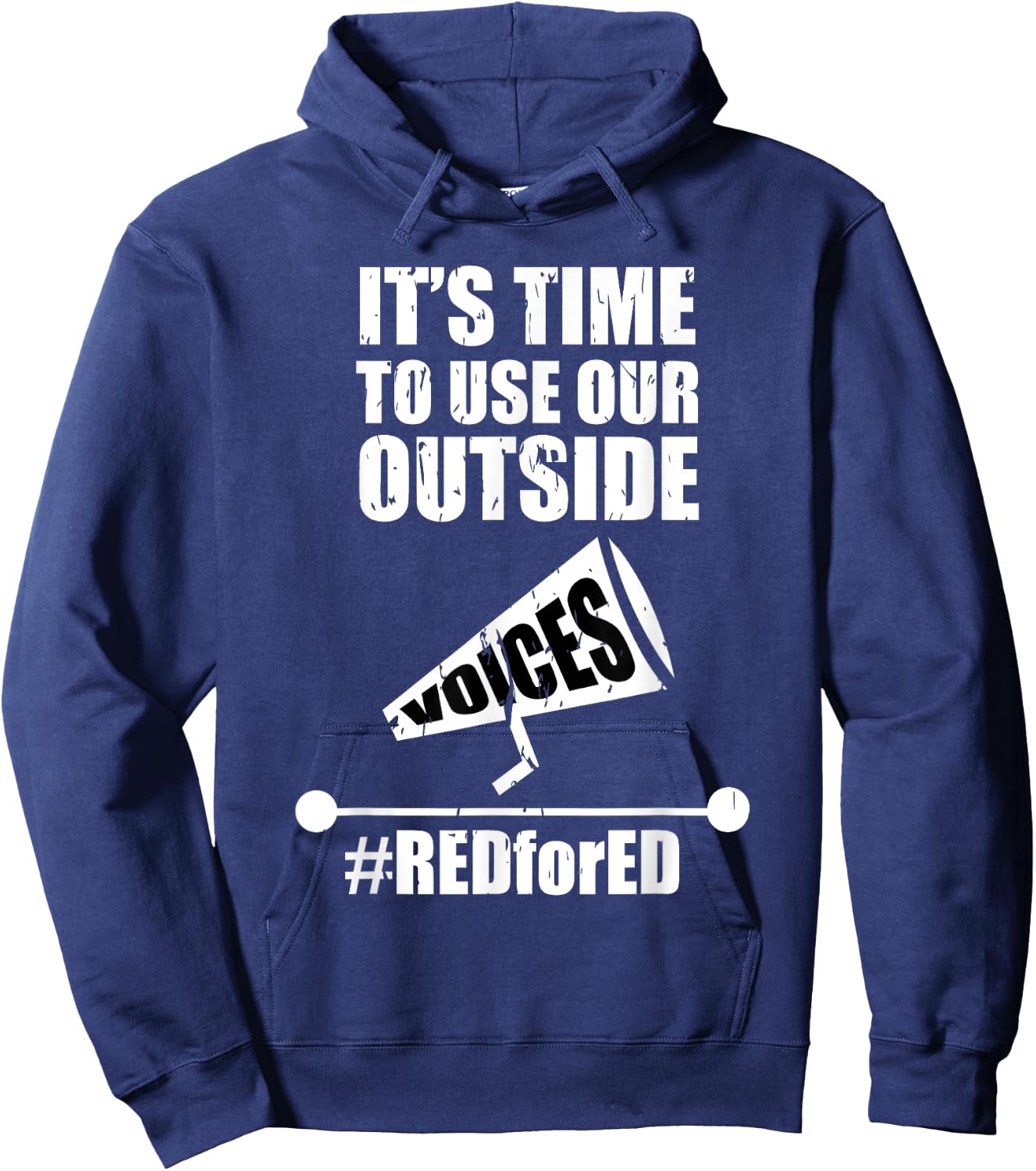 Outside Voices | Red For Ed Teachers Strike Educator Men Women Hoodie - Hoodie | Navy