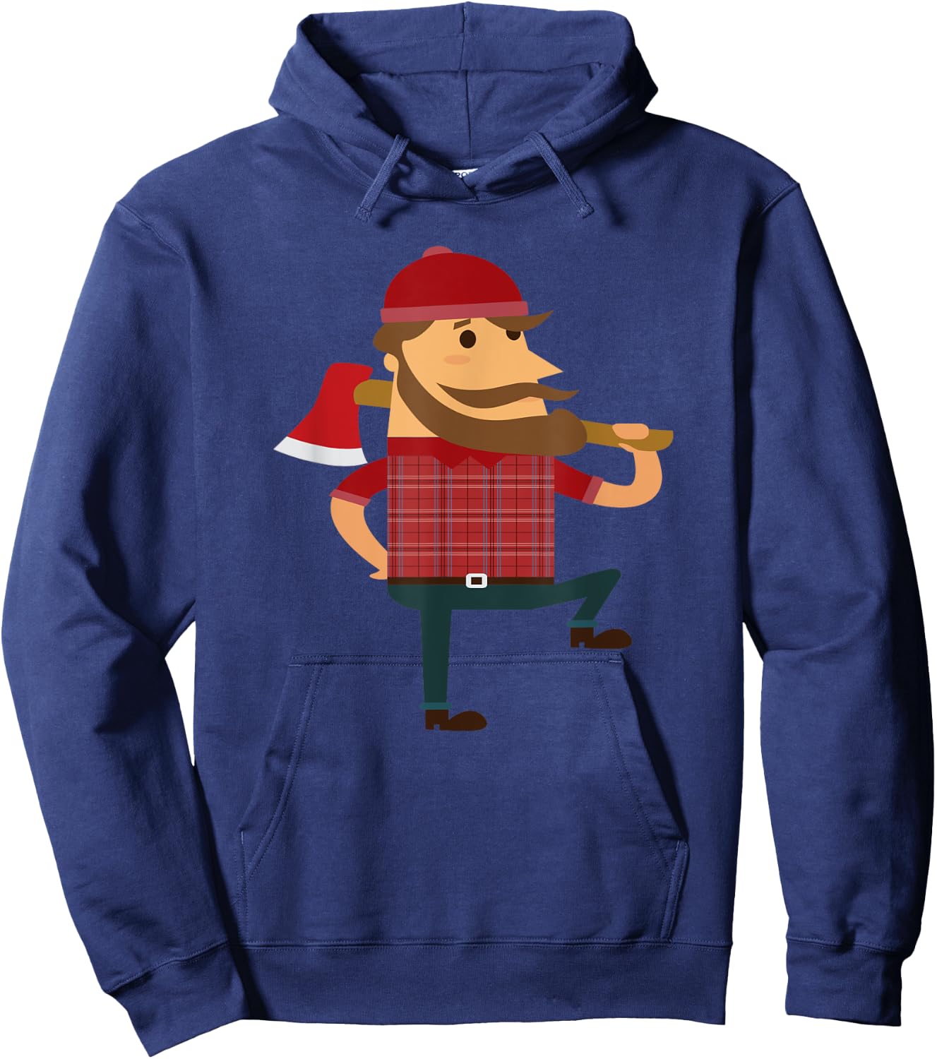 Lumberjack Hipster Mountain Man Flannel Axe Hoodie - Hoodie | Navy