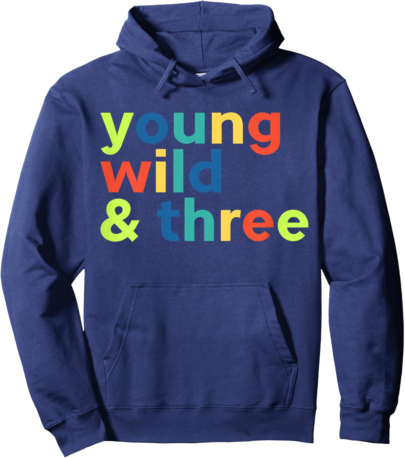 Kids 3rd Birthday Boy - Funny Young Wild & Three Hoodie - Hoodie | Navy